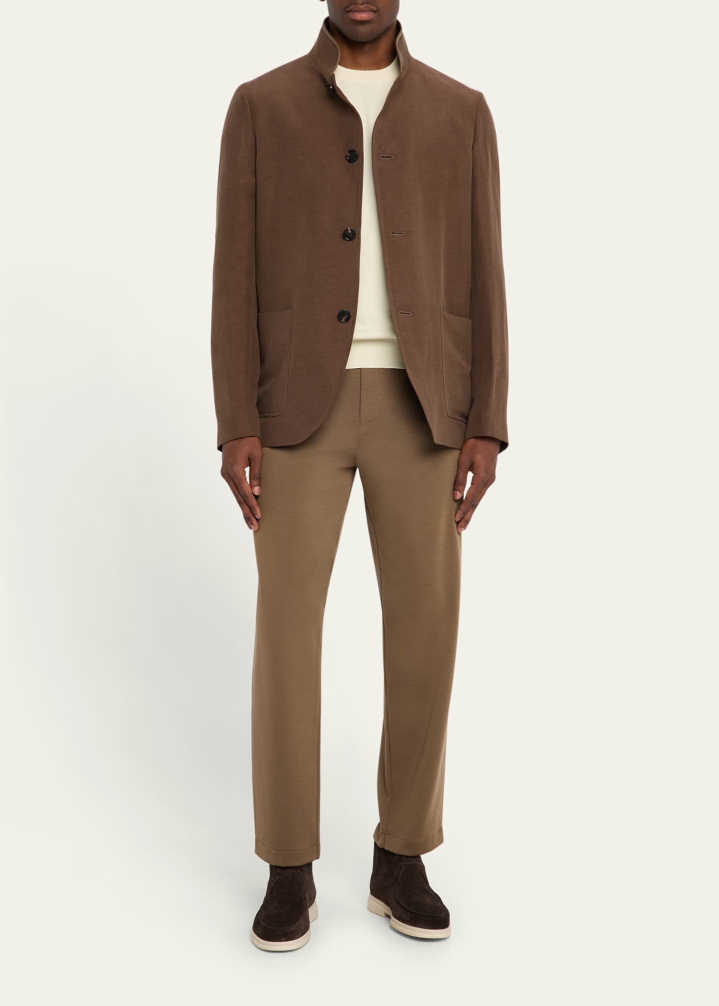 Loro Piana Men's Spagna Linen and Silk Single-Breasted Jacket Image 2 of 5