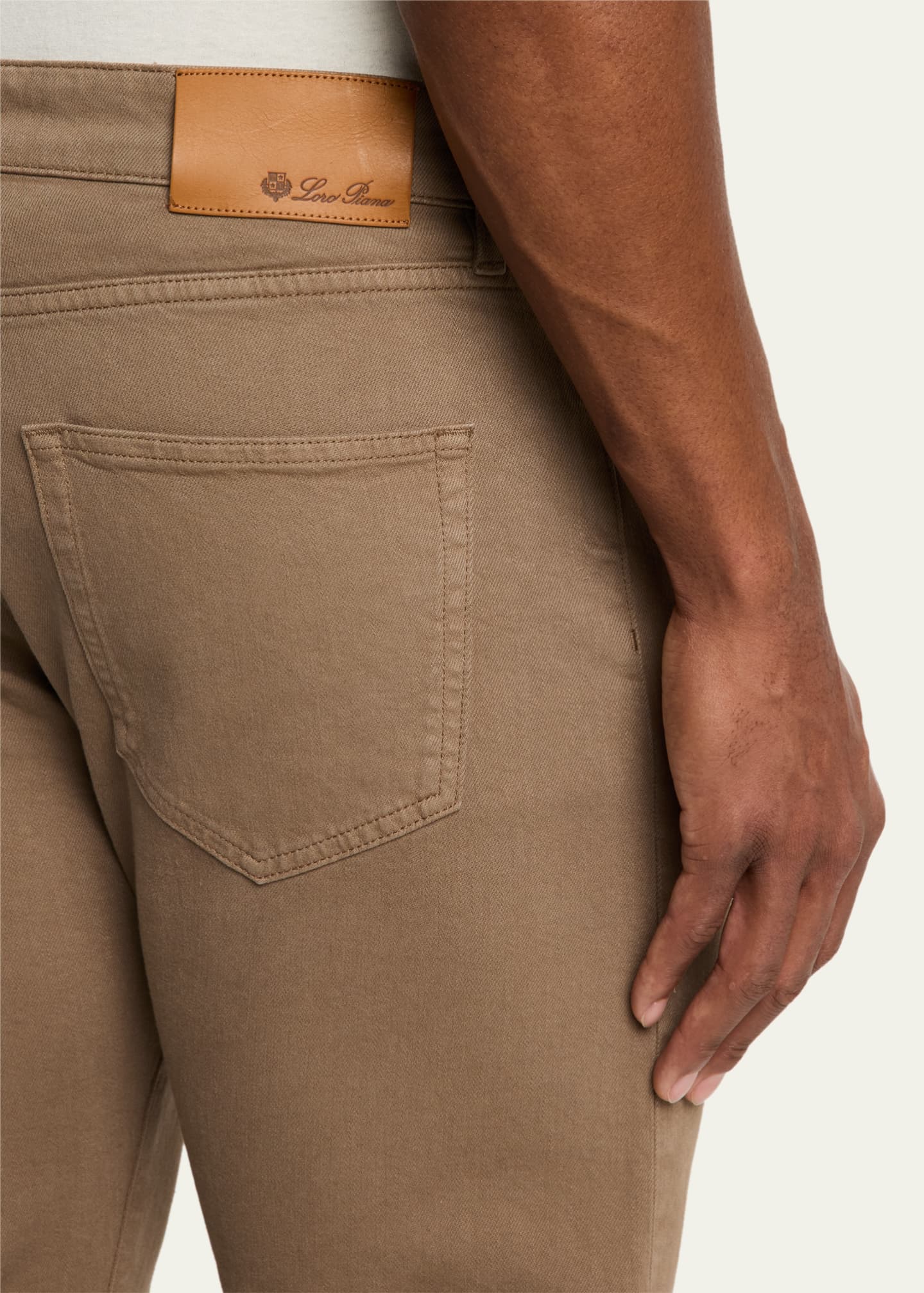 Loro Piana Men's Quarona Denim Five-Pocket Pants Image 5 of 5