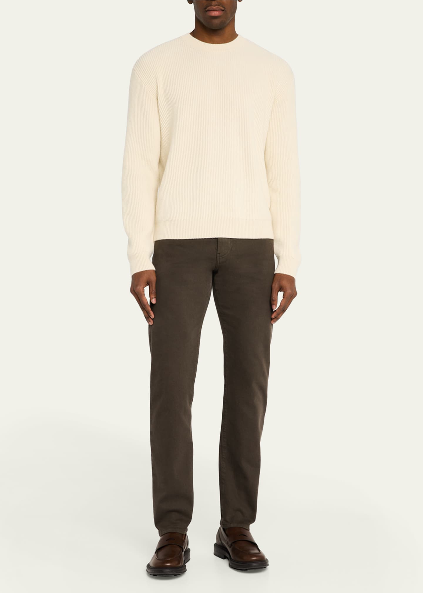 Loro Piana Men's Quarona Denim Five-Pocket Pants Image 2 of 5