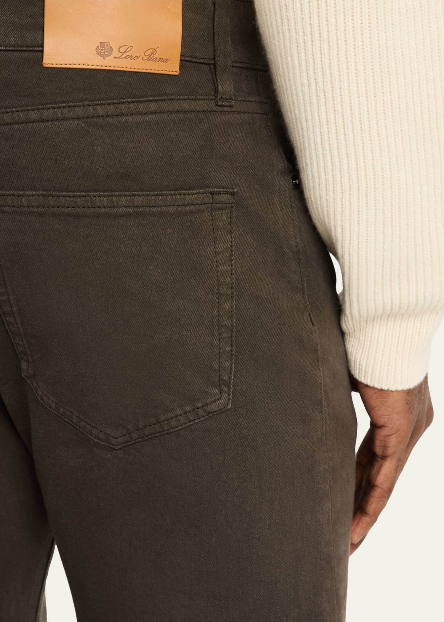 Loro Piana Men's Quarona Denim Five-Pocket Pants Image 5 of 5