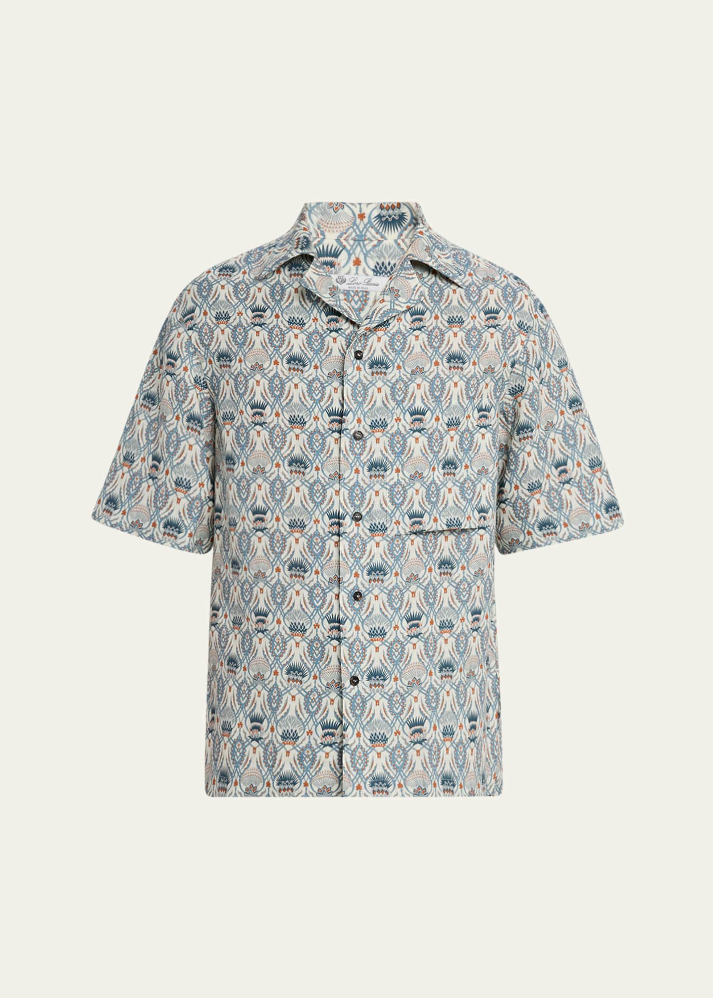Loro Piana Men's Federico Linen Camp Shirt Image 1 of 5