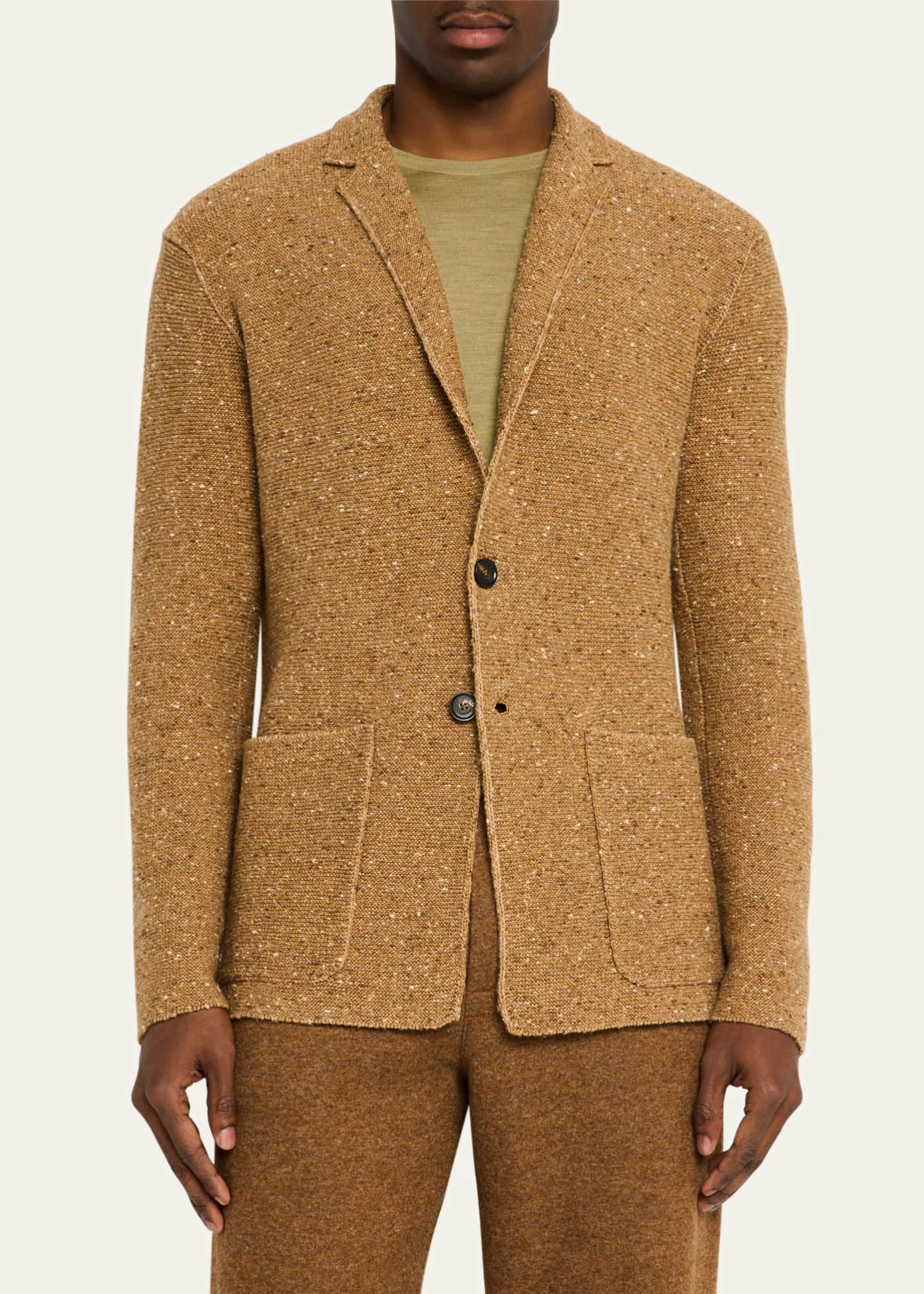 Loro Piana Men's Cernobbio Cashmere and Linen Knit Jacket