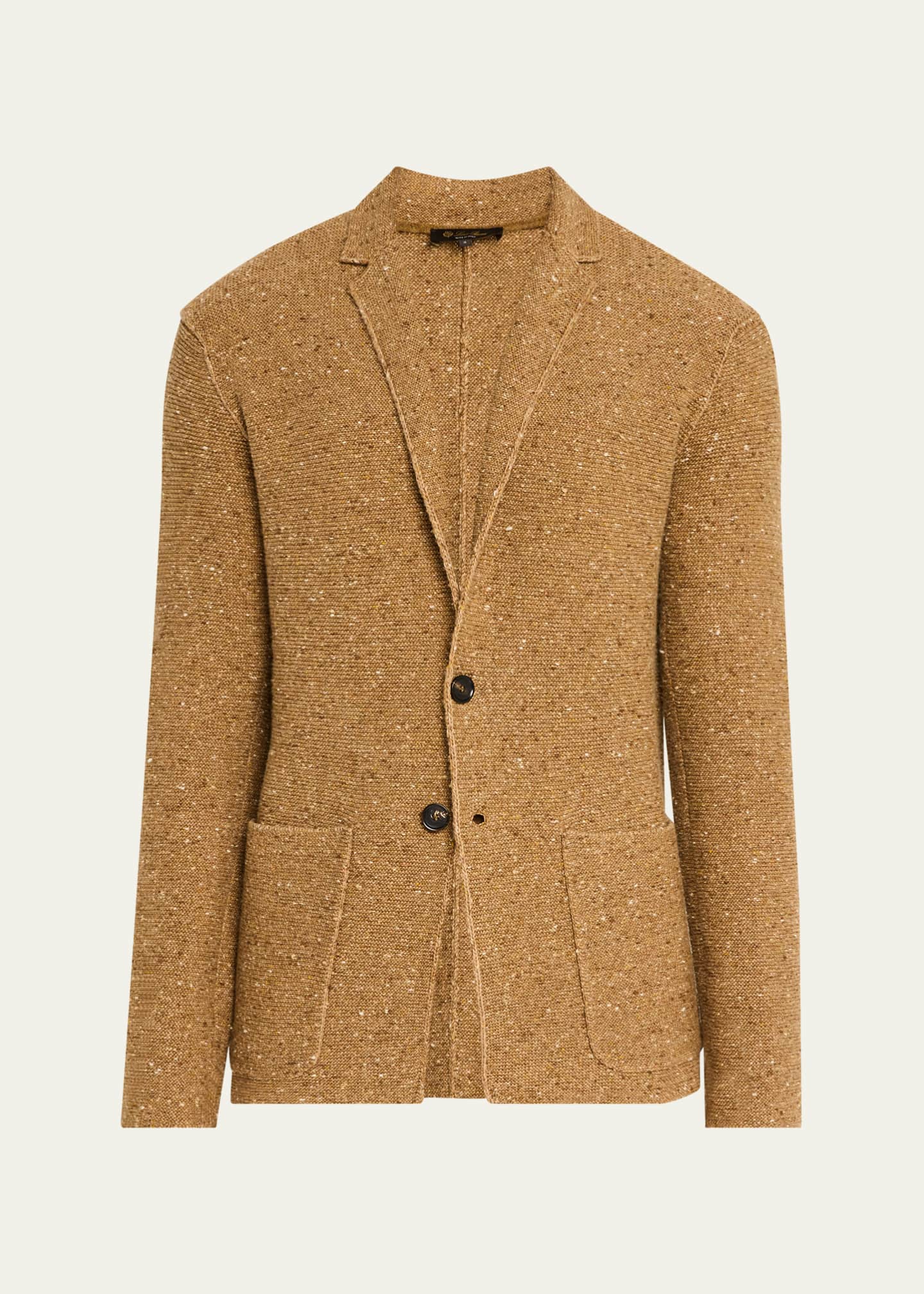 Loro Piana Men's Cernobbio Cashmere and Linen Knit Jacket