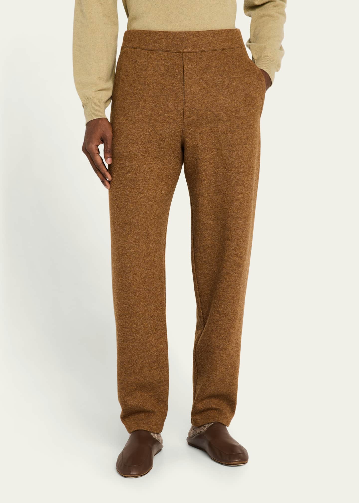 Loro Piana Men's Rio Bodro Novalis Cashmere Melange Pull-On Pants Image 4 of 5