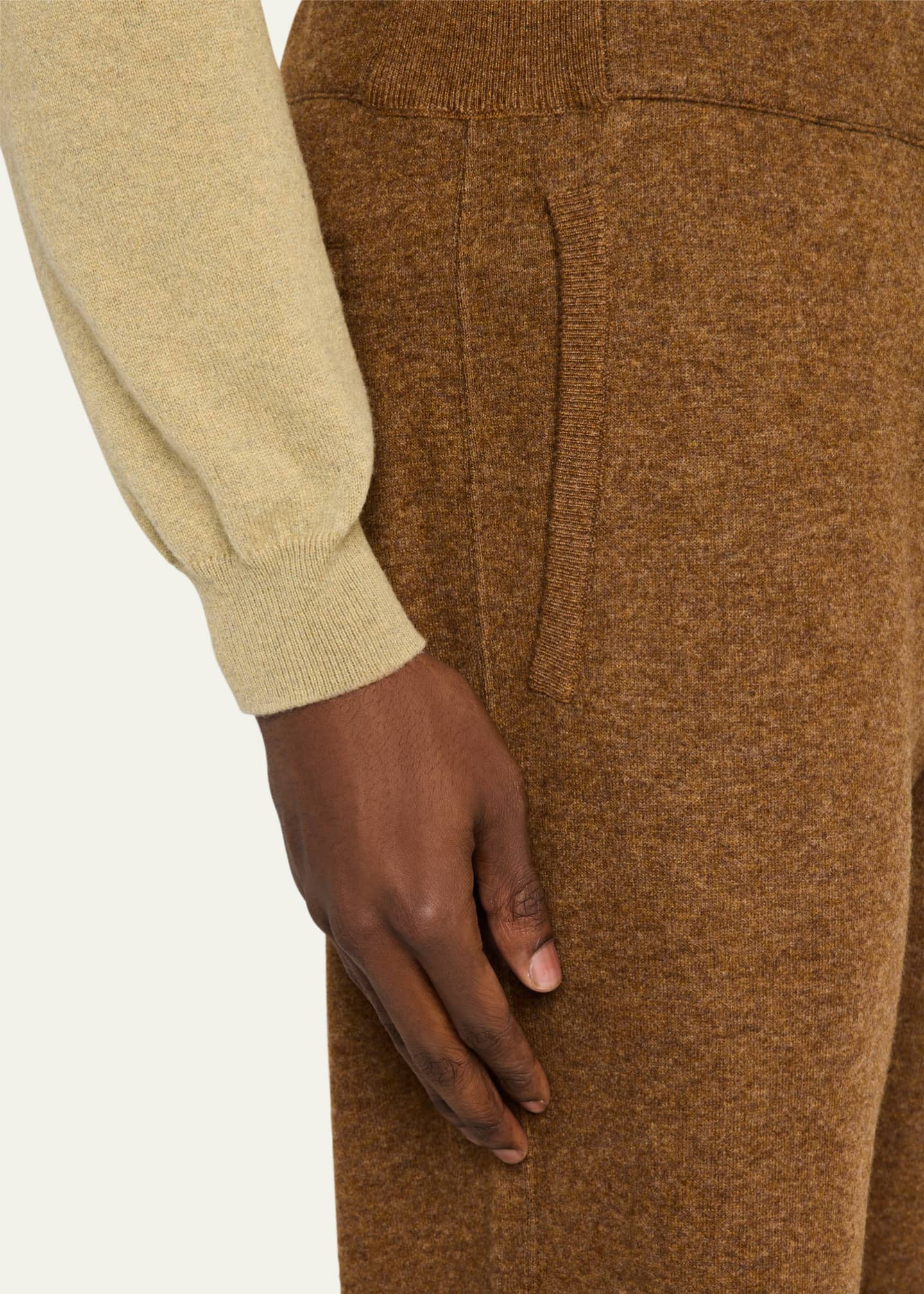 Loro Piana Men's Rio Bodro Novalis Cashmere Melange Pull-On Pants Image 5 of 5