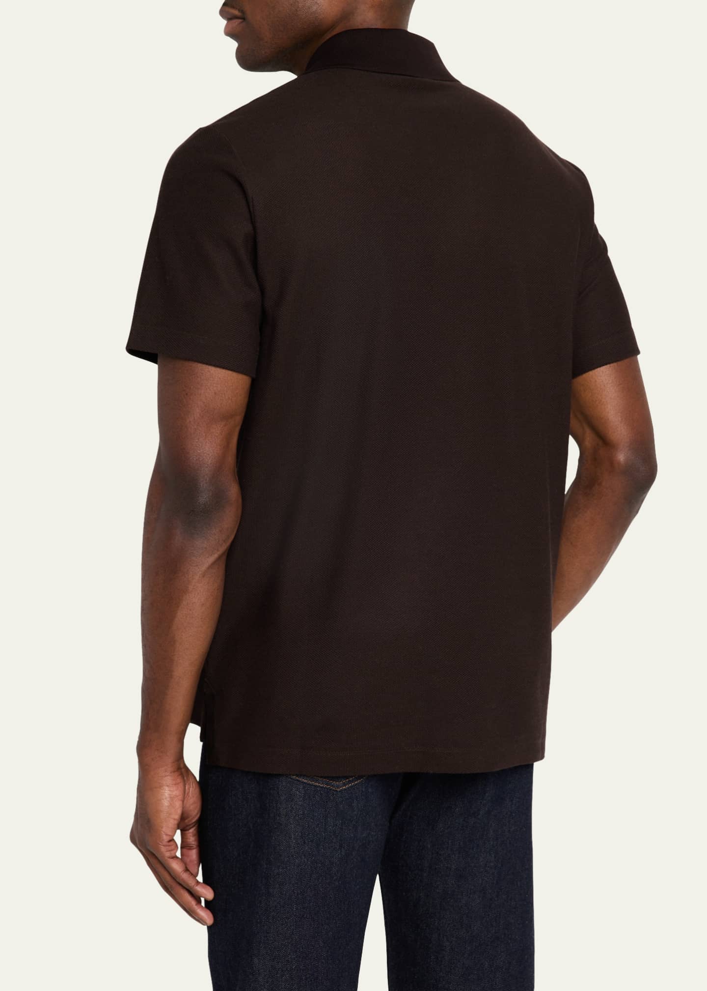 Loro Piana Men's Cerro Cotton and Cashmere Polo Shirt Image 3 of 5