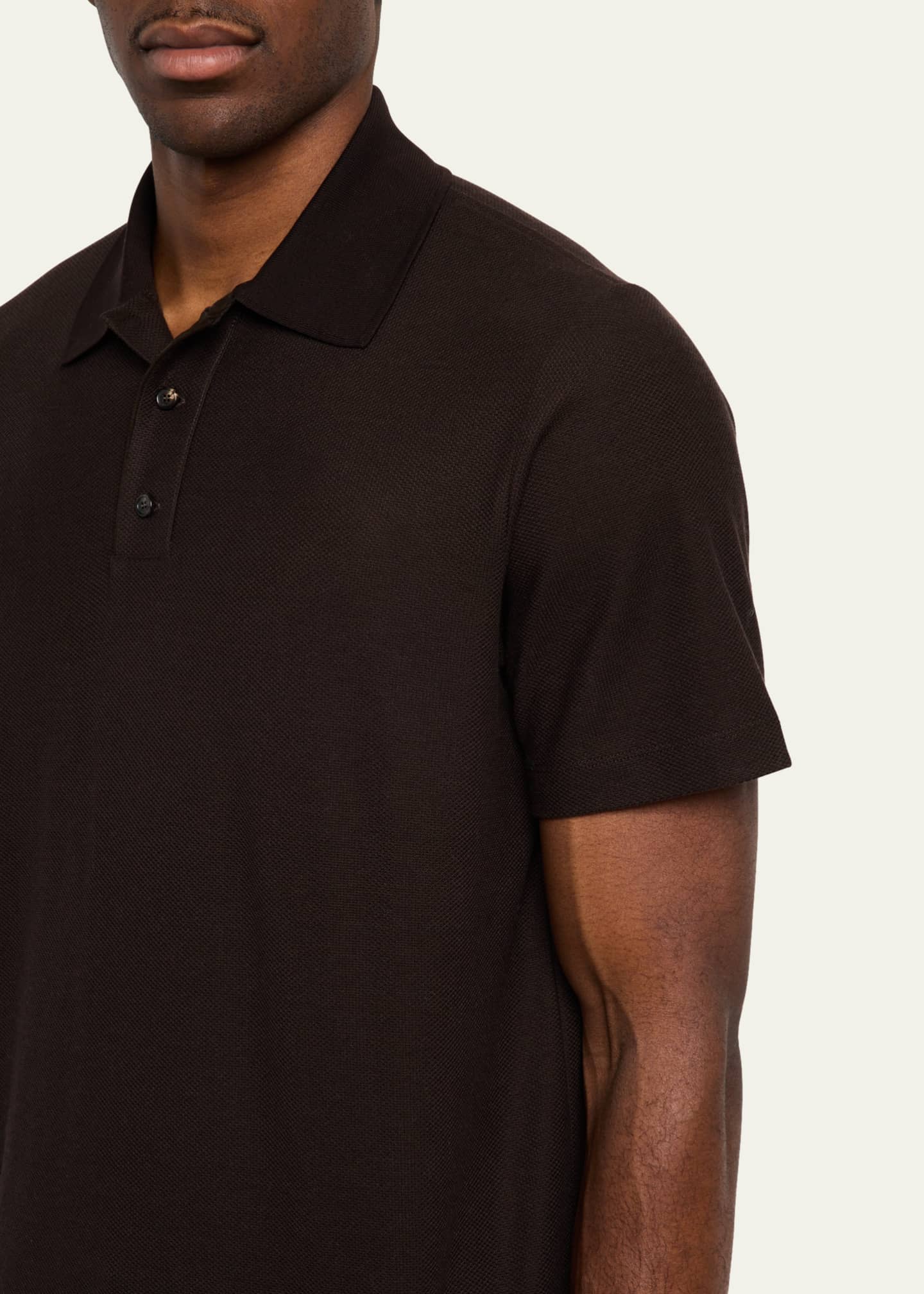 Loro Piana Men's Cerro Cotton and Cashmere Polo Shirt Image 5 of 5