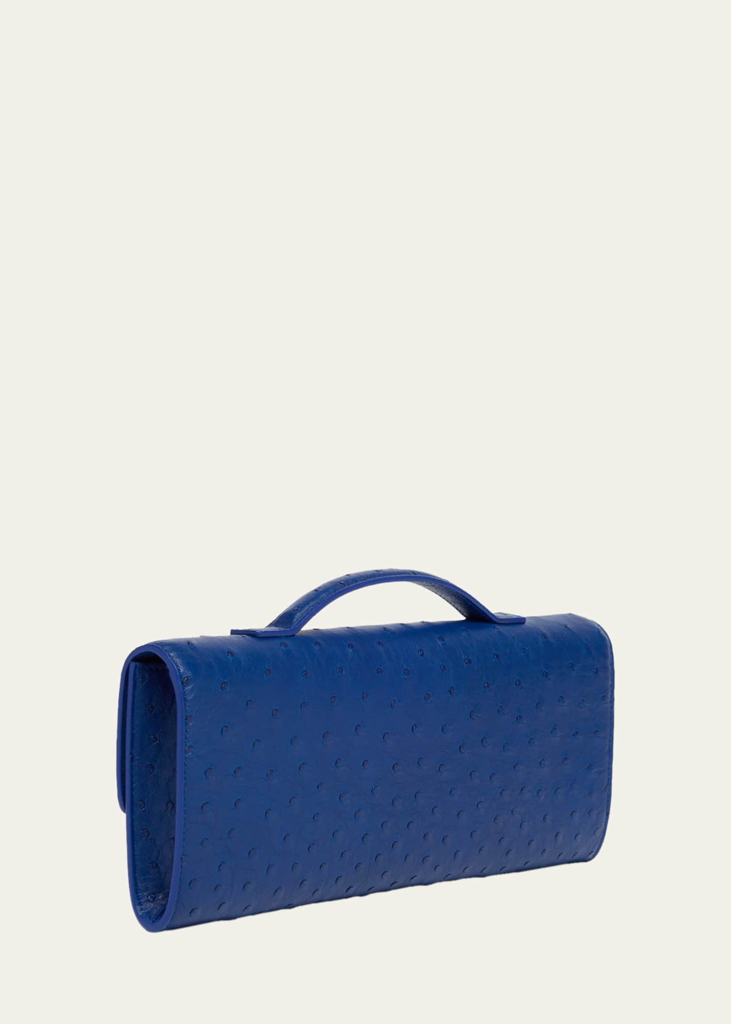 Bottega Veneta Andiamo Ostrich Leather Clutch Bag - Bergdorf Goodman