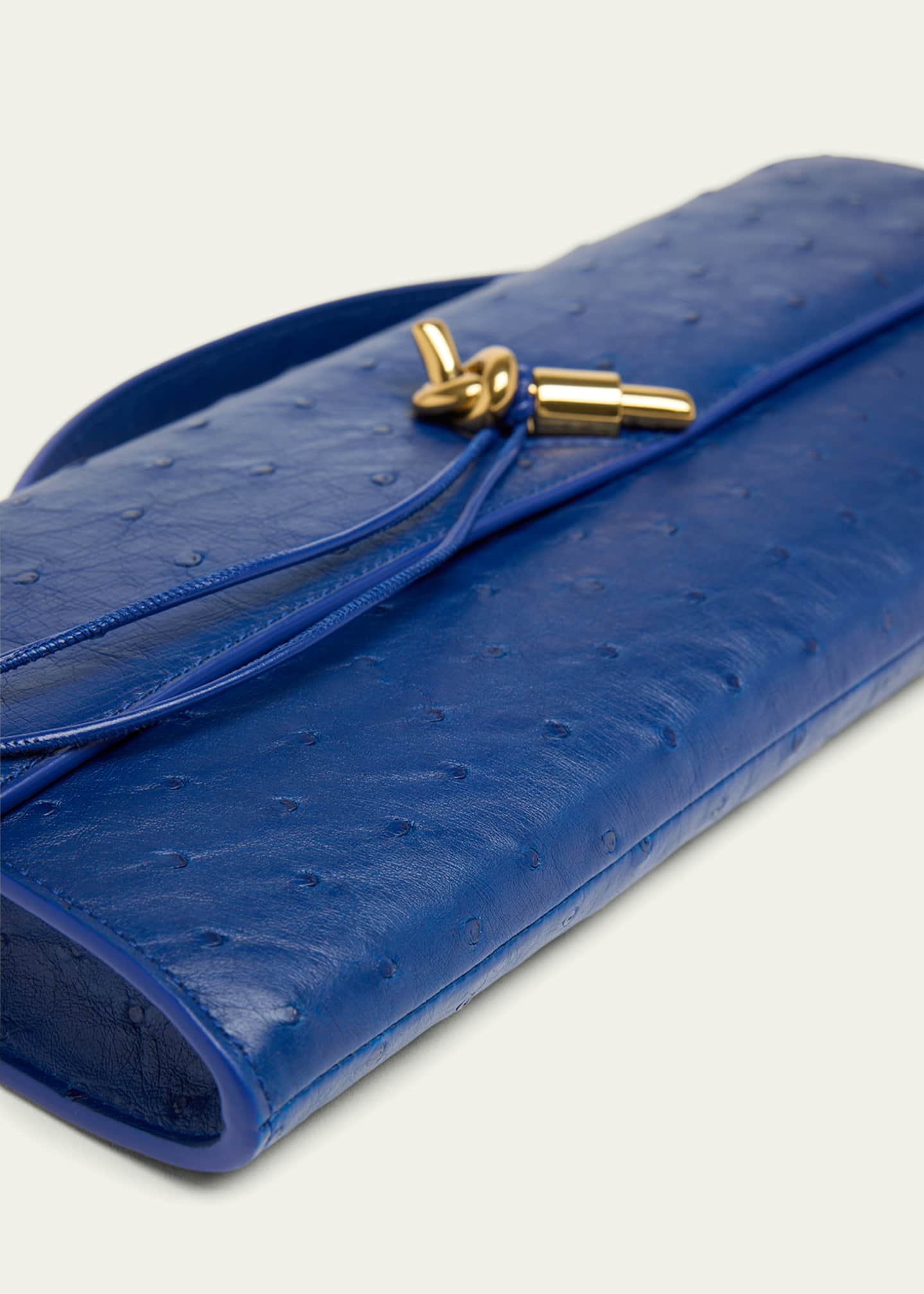 Bottega Veneta Andiamo Ostrich Leather Clutch Bag - Bergdorf Goodman