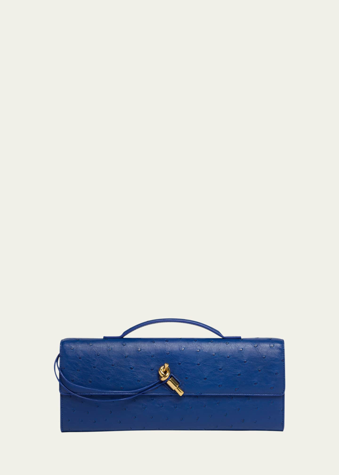 Bottega Veneta Andiamo Ostrich Leather Clutch Bag - Bergdorf Goodman