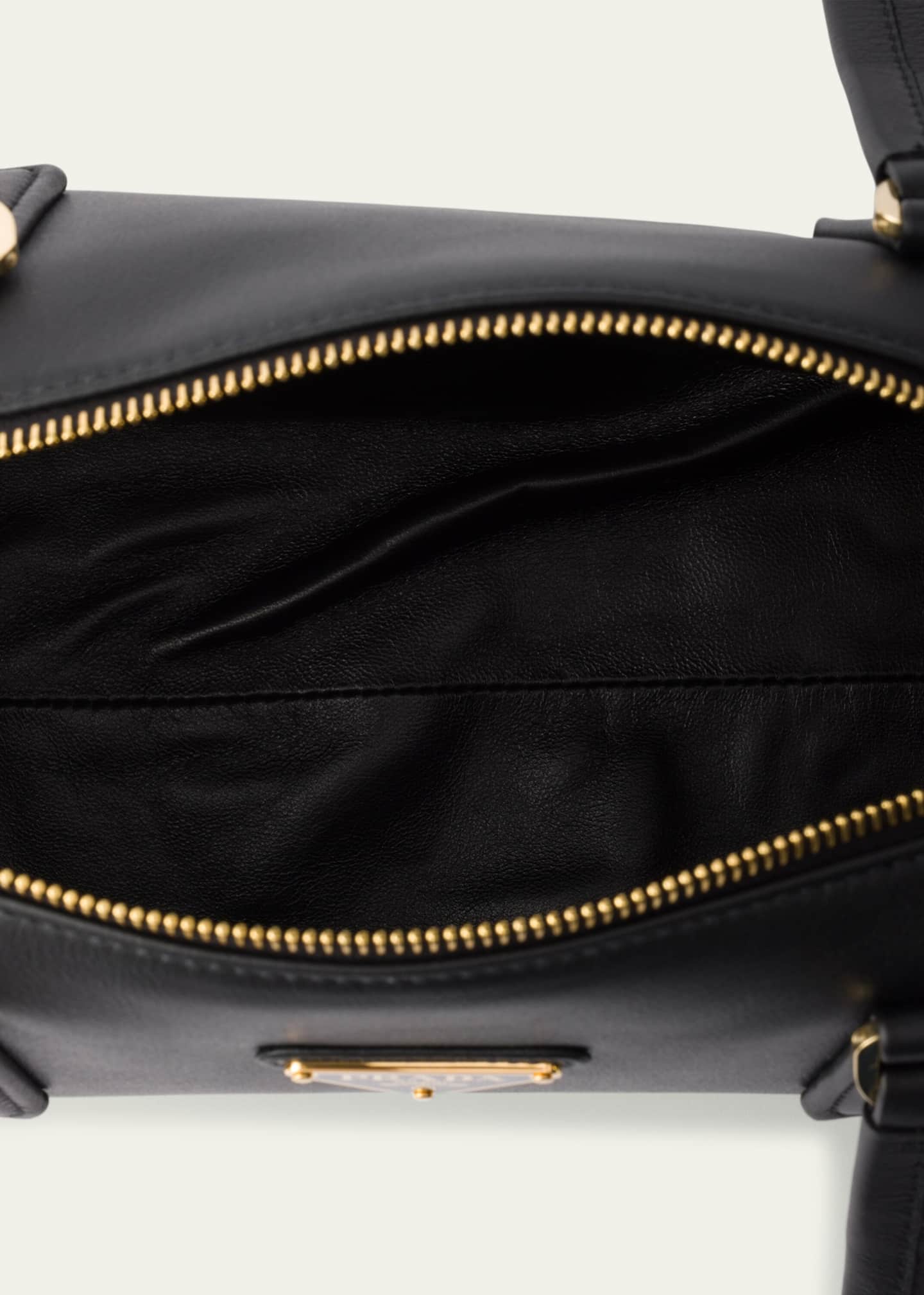 Prada Zip Soft Grain Leather Shoulder Bag Image 3 of 3