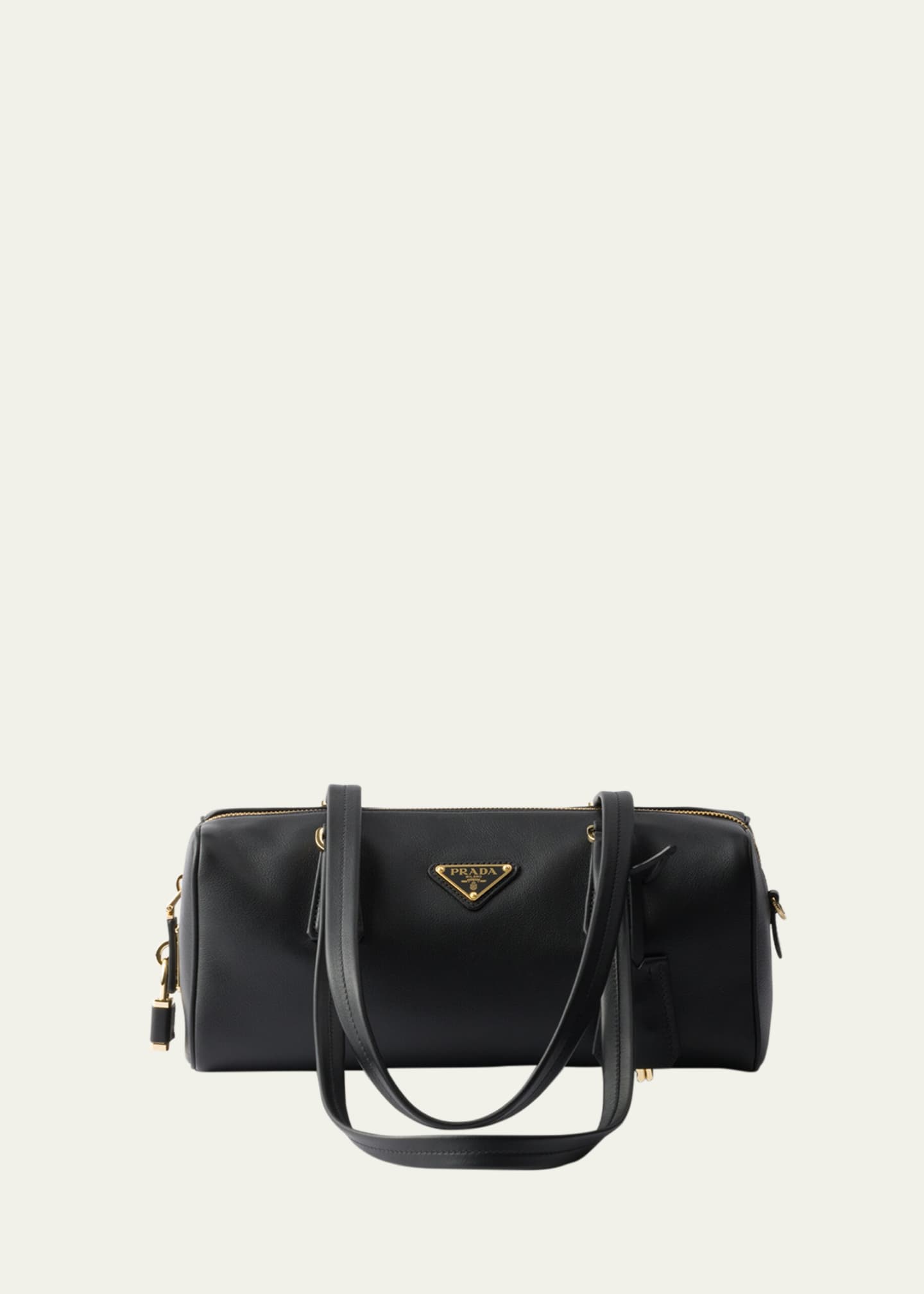 Prada Zip Soft Grain Leather Shoulder Bag Image 1 of 3