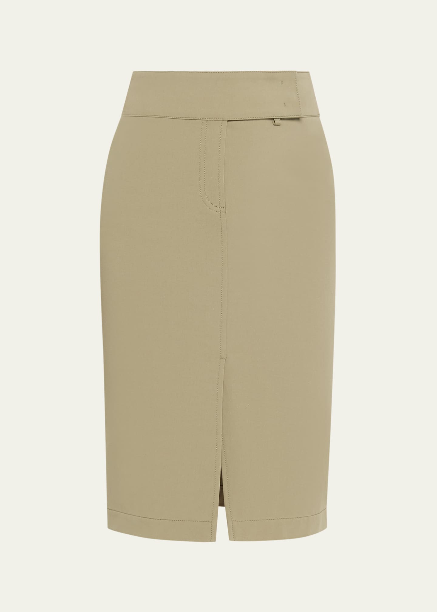 Akris punto Cotton Bi-Stretch Slit Skirt Image 1 of 5