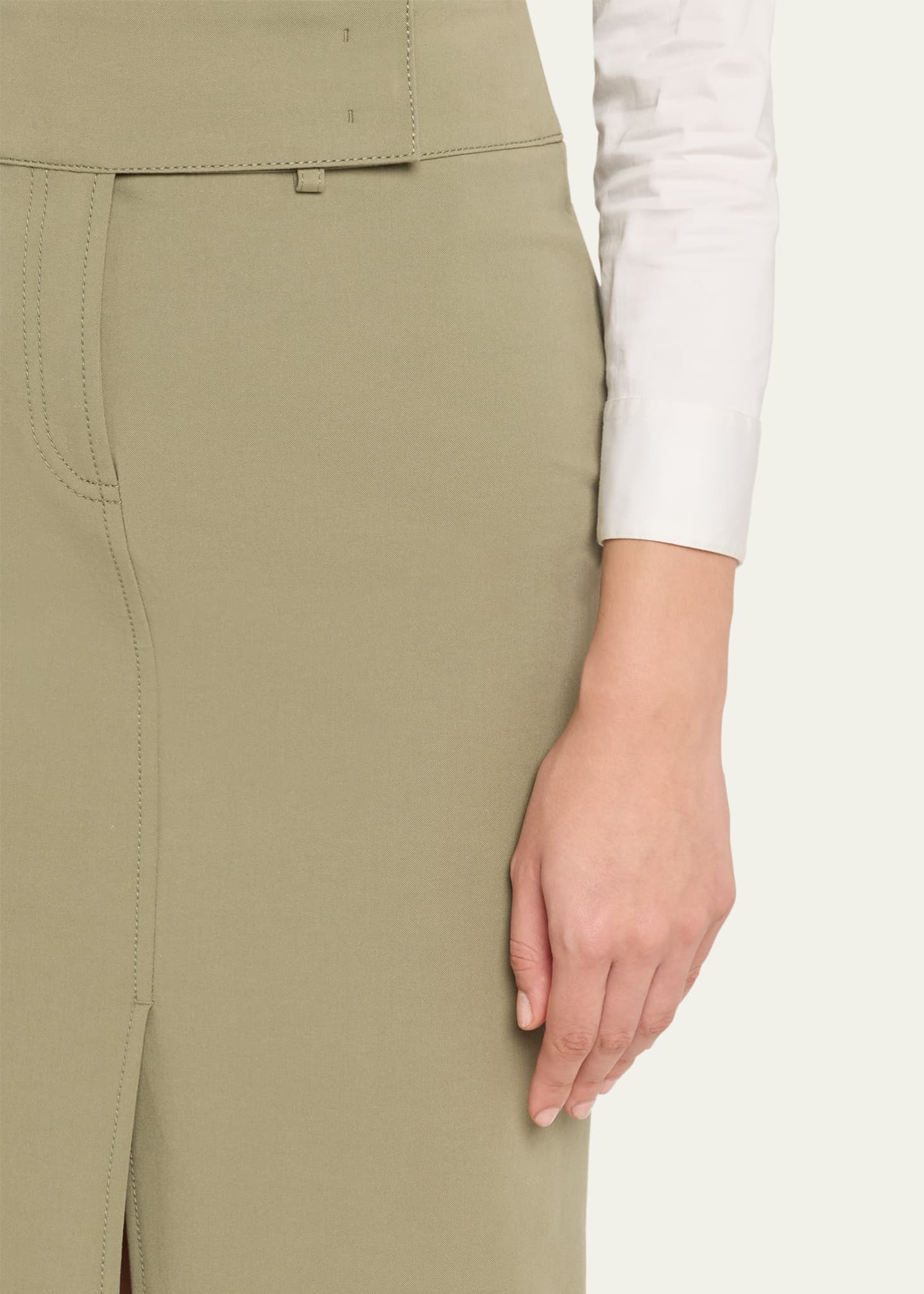 Akris punto Cotton Bi-Stretch Slit Skirt Image 5 of 5