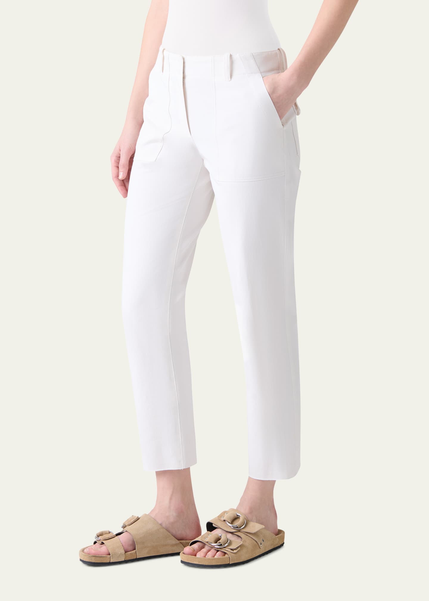 Akris punto Franco Bi-Stretch Cotton Gabardine Slim-Leg Ankle Pants Image 4 of 5