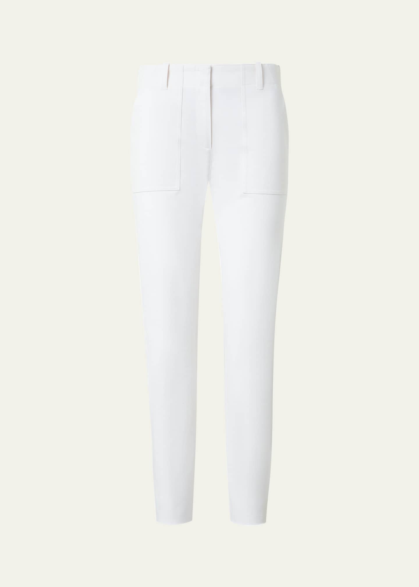 Akris punto Franco Bi-Stretch Cotton Gabardine Slim-Leg Ankle Pants Image 1 of 5