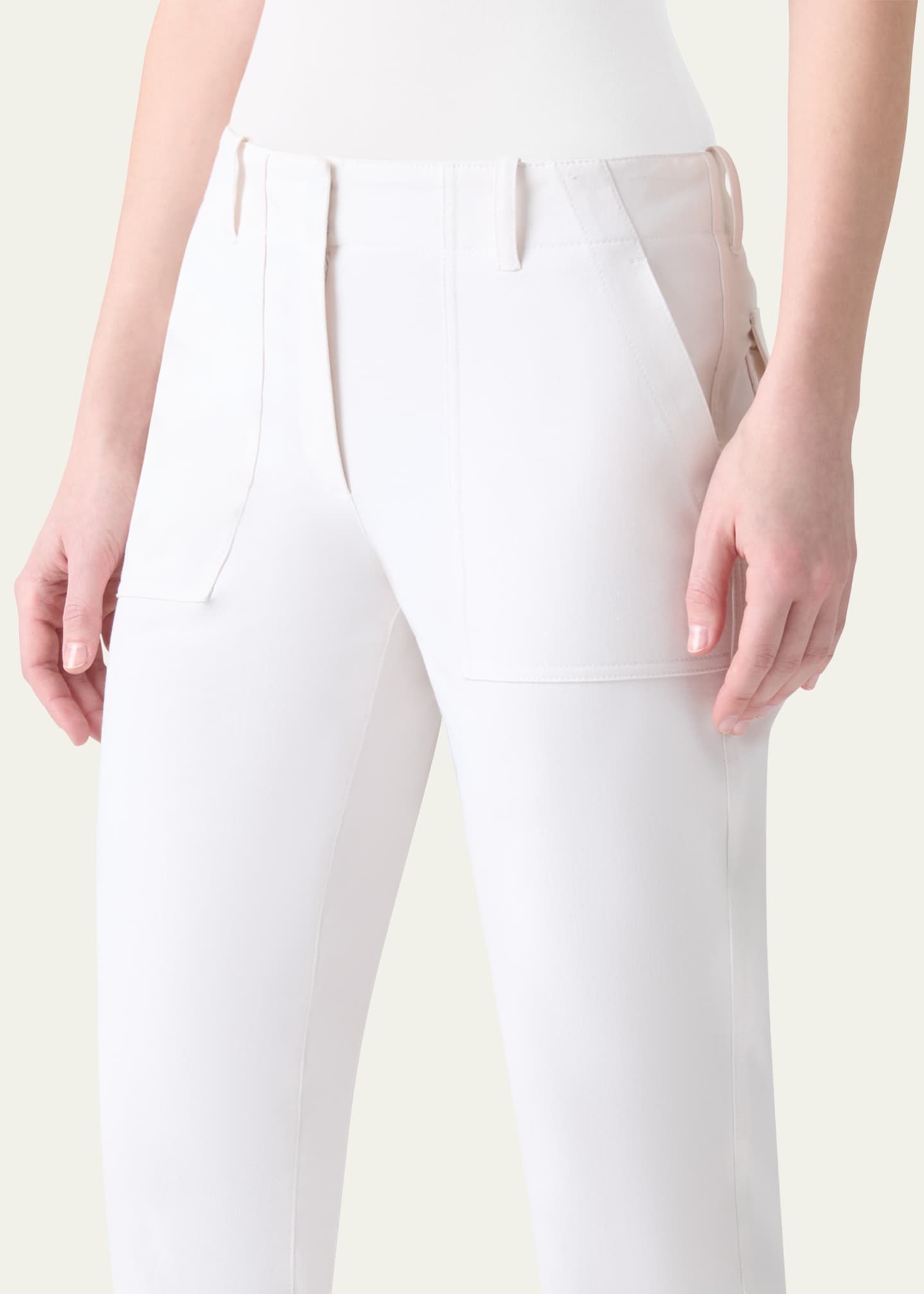 Akris punto Franco Bi-Stretch Cotton Gabardine Slim-Leg Ankle Pants Image 5 of 5