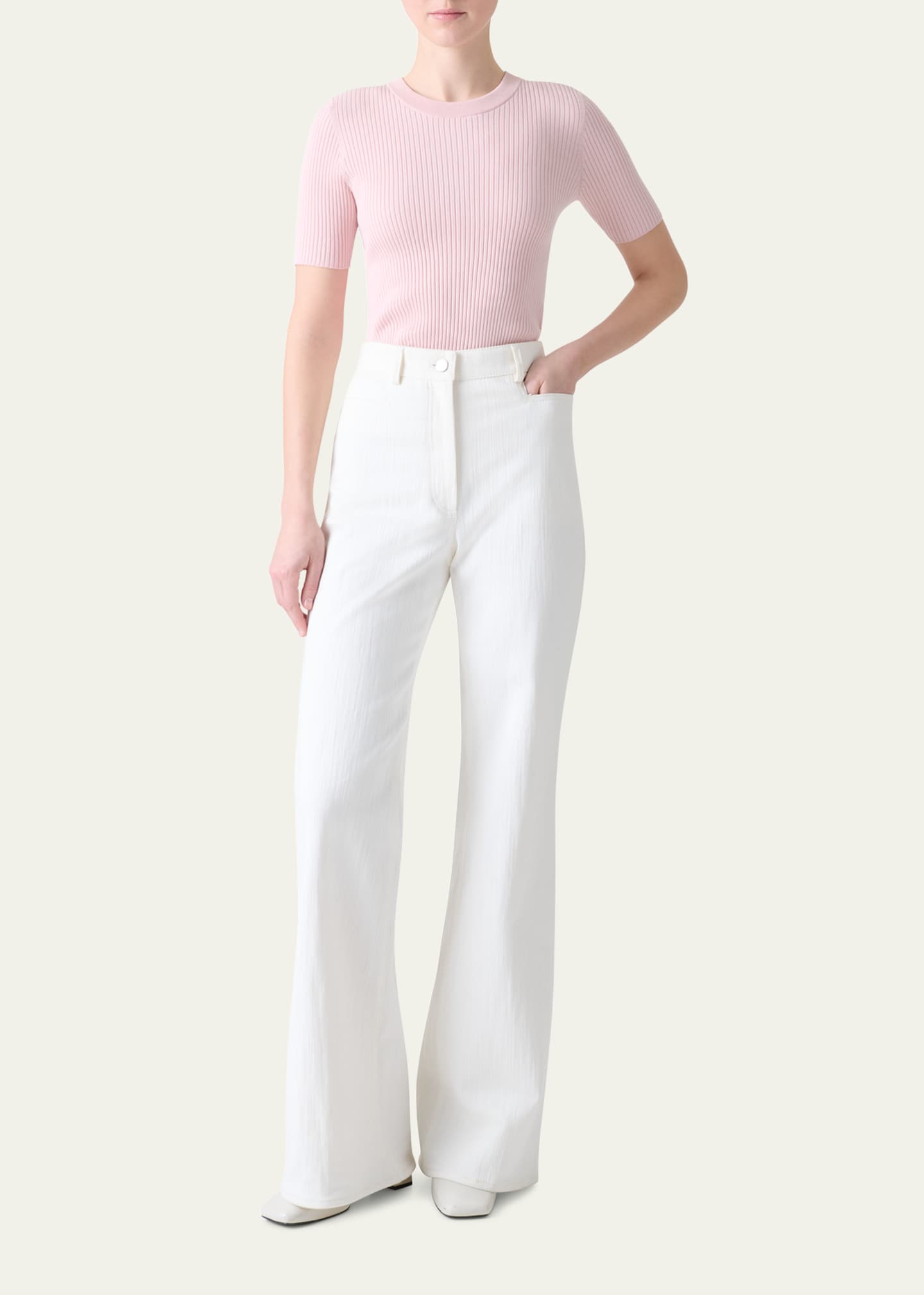Akris punto Twisted Cotton Ribbed Top Image 2 of 4