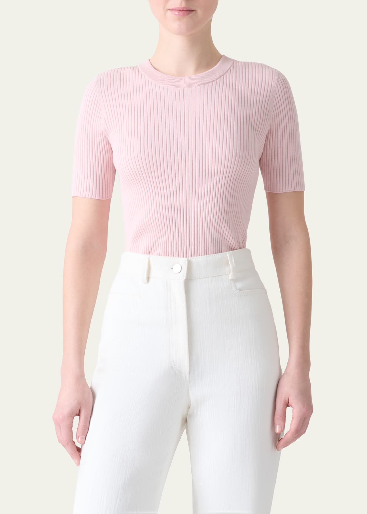 Akris punto Twisted Cotton Ribbed Top Image 4 of 4