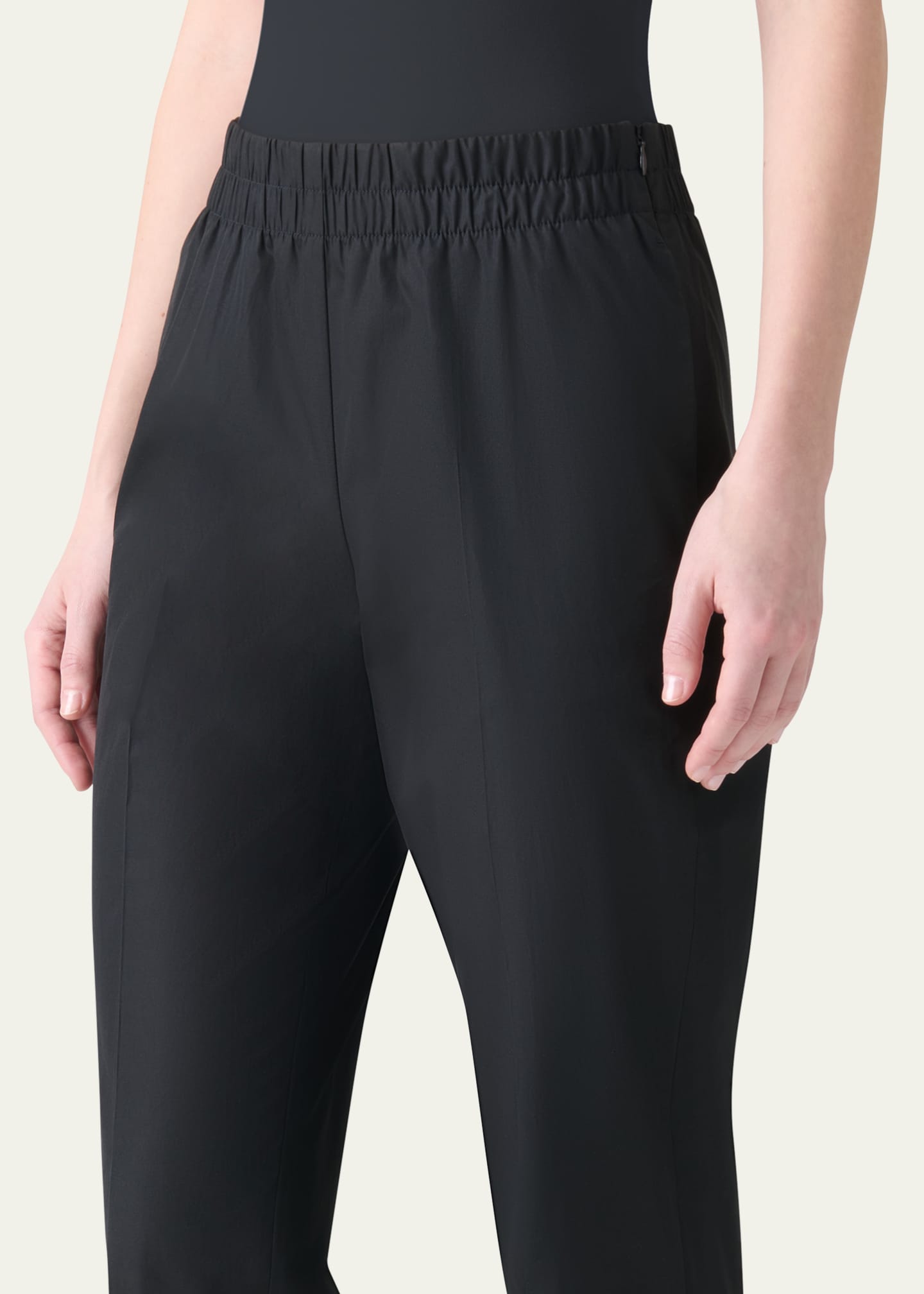 Akris punto Farell Elastic Waistband Cropped Poplin Pants Image 5 of 5