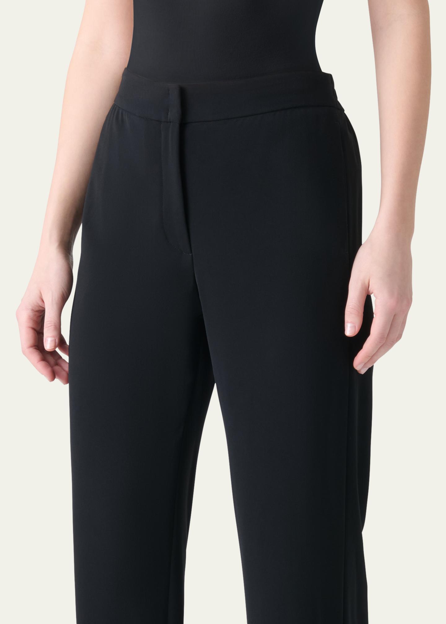 Pantalon AKRIS Punto - Taille 44 (US 12) - Coupe Conique Ceinturée - Crêpe Sablé Rose - Neuf Avec étiquette