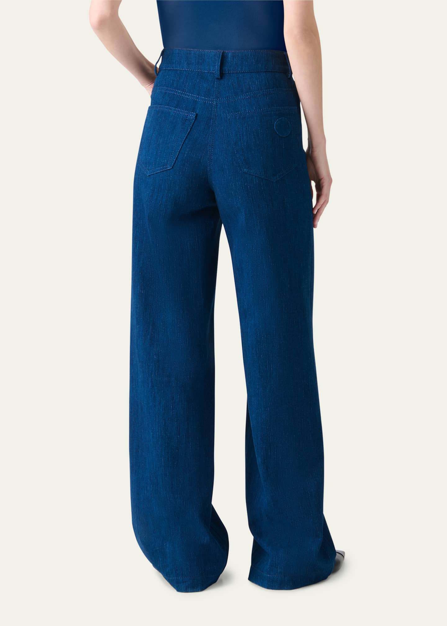 Akris punto Cooper Denim Wide Leg Pants Image 2 of 4