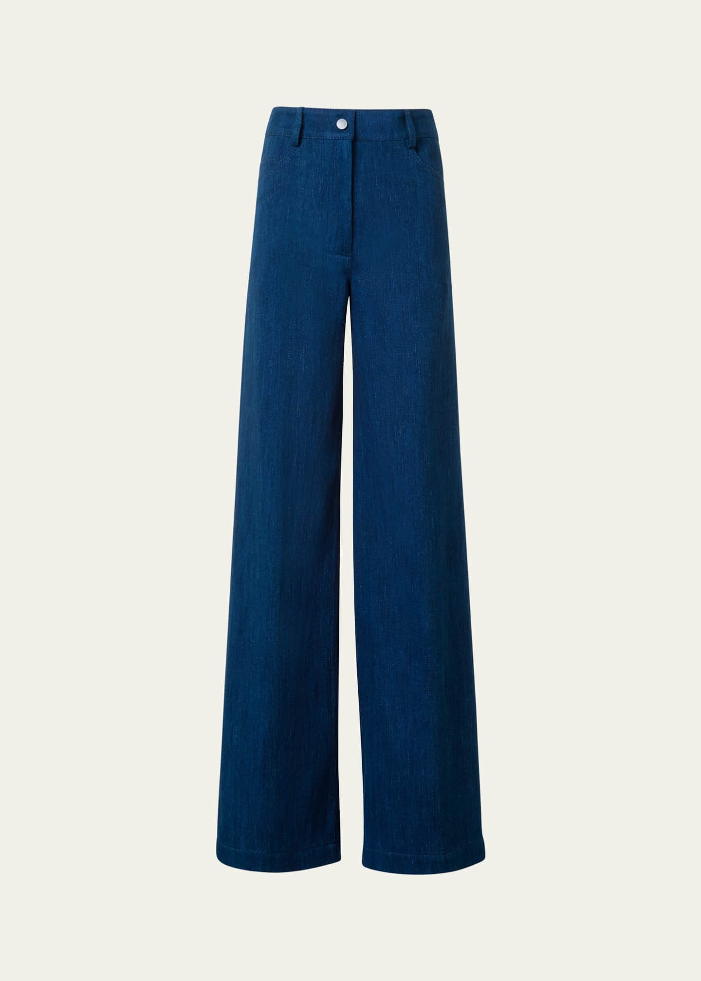 Akris punto Cooper Denim Wide Leg Pants Image 1 of 4