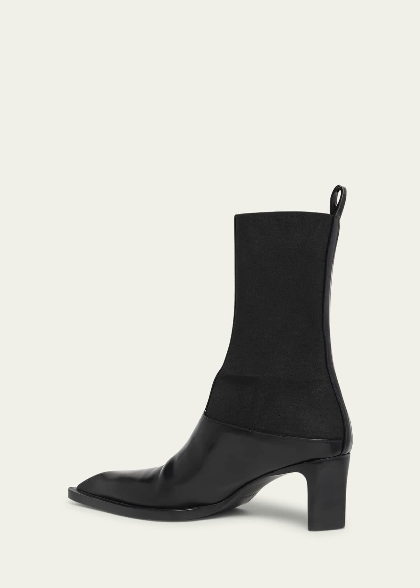 Jil Sander Stretch Leather Ankle Booties Image 4 of 6