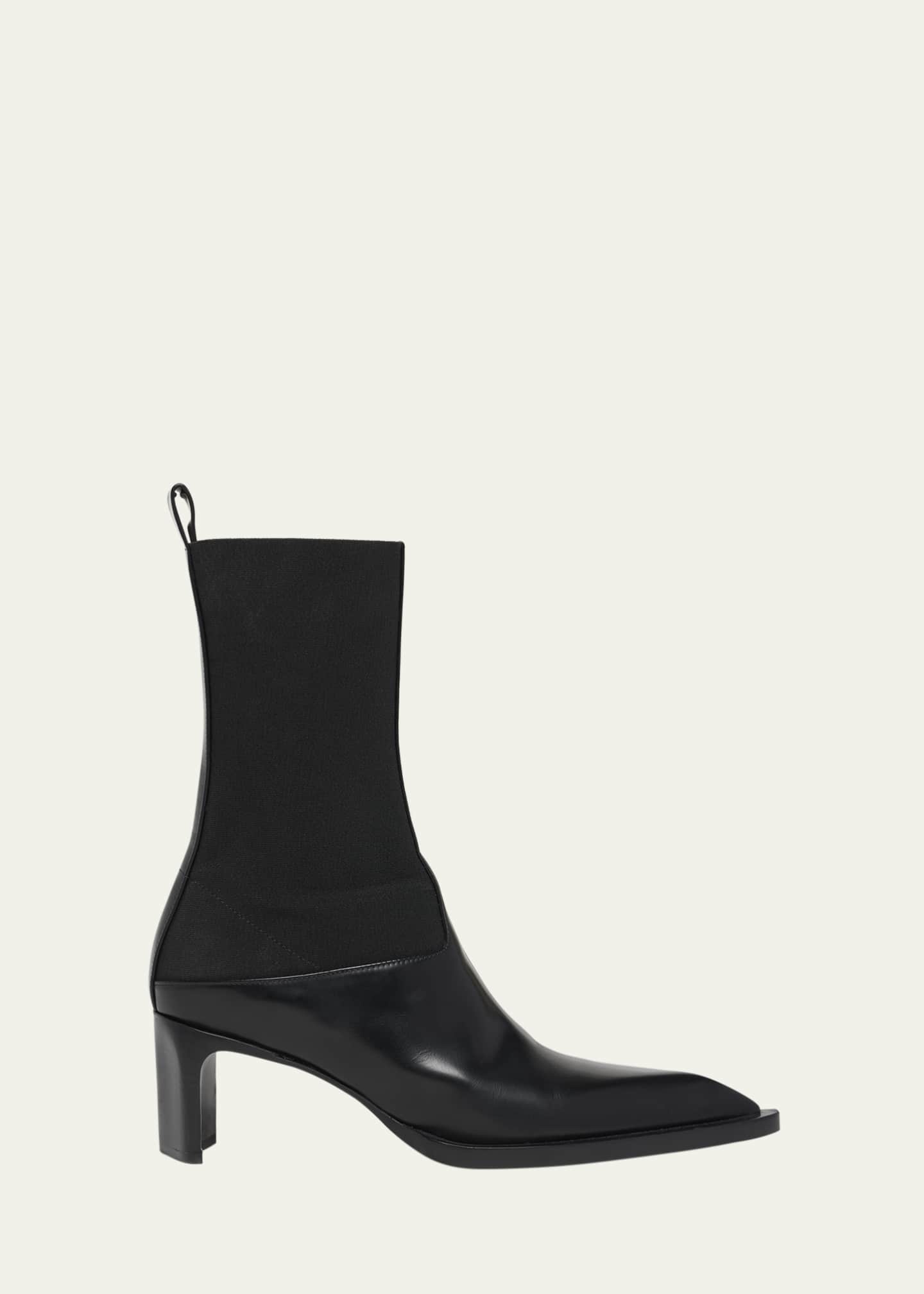 Jil Sander Stretch Leather Ankle Booties Image 1 of 6