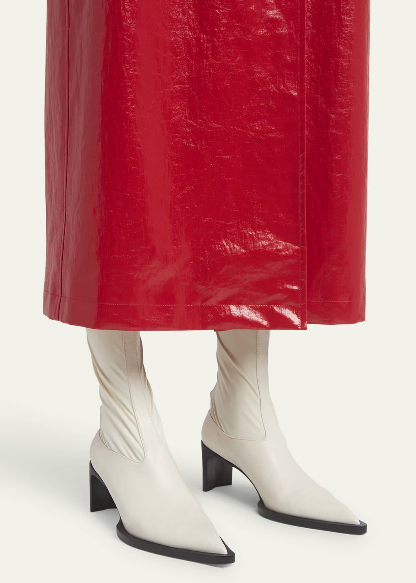 Jil Sander Stretch Leather Ankle Booties Image 2 of 6