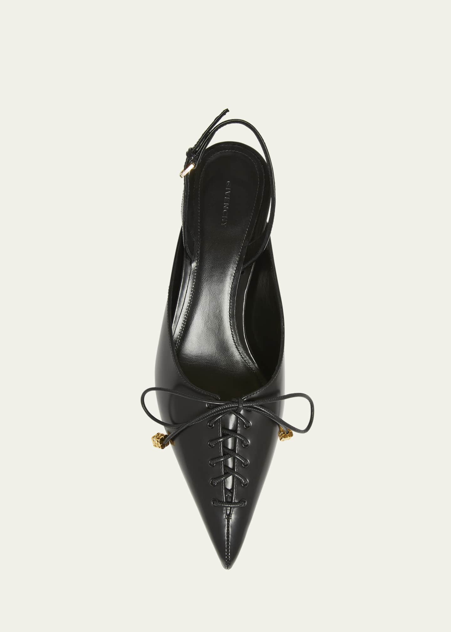 Givenchy Leather Lace-Up Slingback Pumps Image 4 of 4