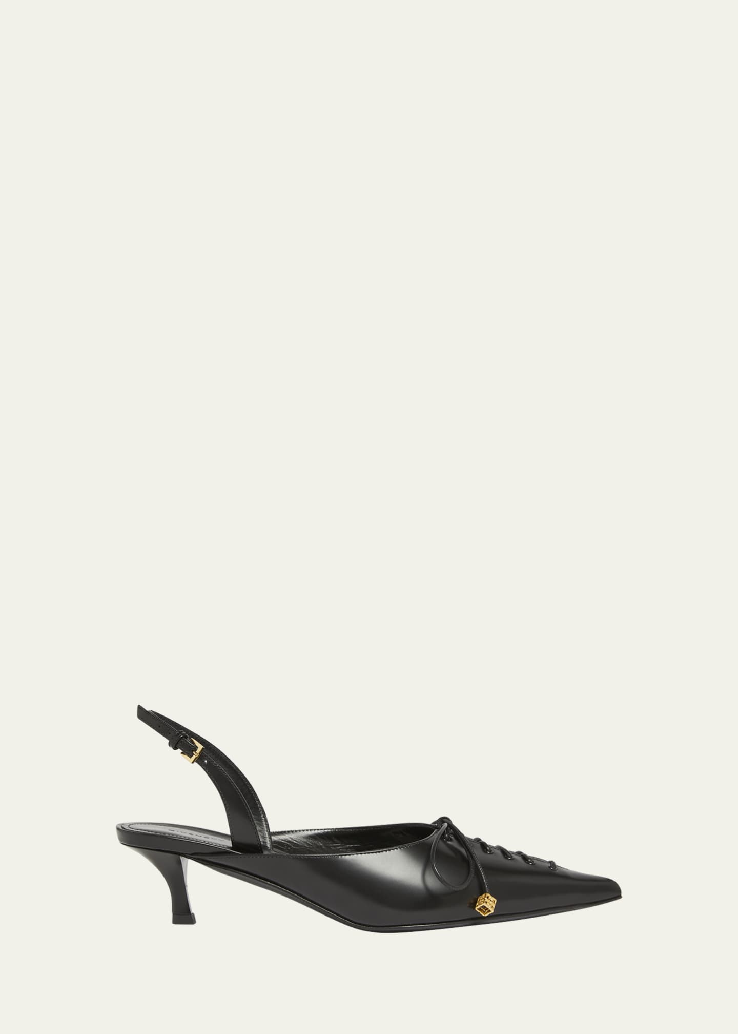 Givenchy Leather Lace-Up Slingback Pumps Image 1 of 4