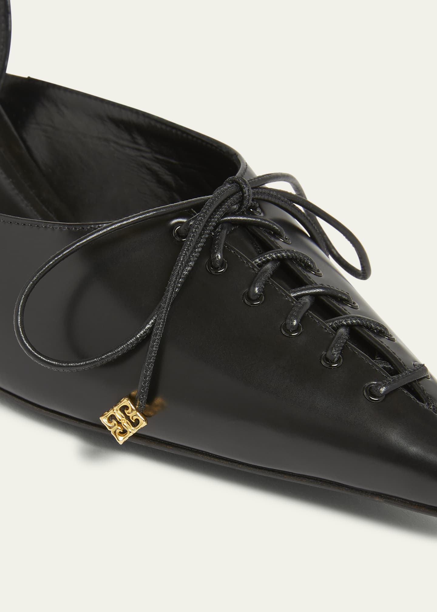 Givenchy Leather Lace-Up Slingback Pumps Image 3 of 4