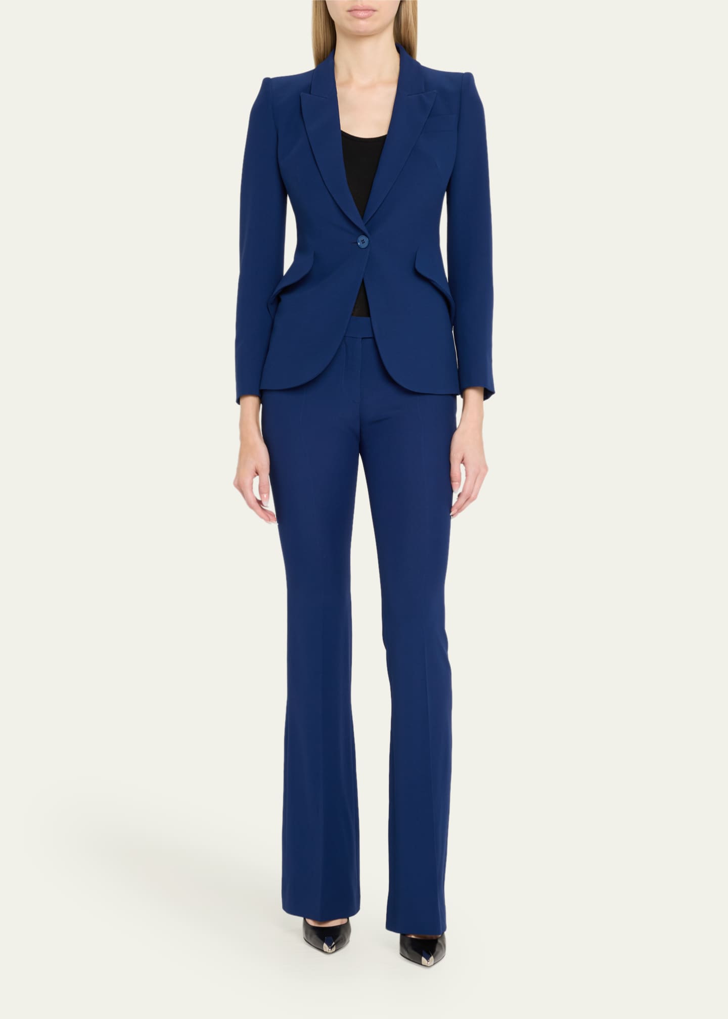 McQueen Bootcut Leaf Crepe Trousers Image 2 of 5