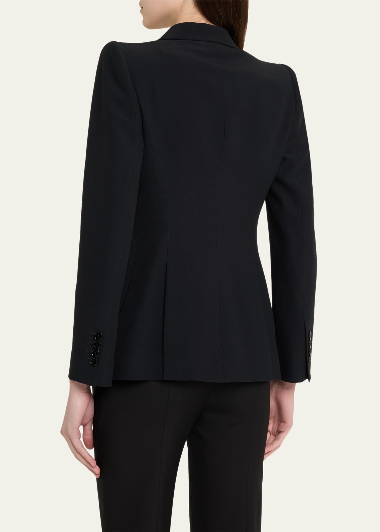 McQueen Crystal Rose Embroidered Single-Breasted Blazer Image 3 of 5