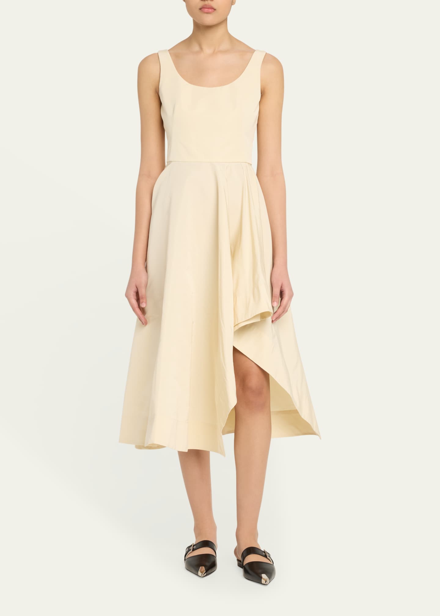 McQueen Scoop-Neck Asymmetric Midi Dress Image 2 of 5