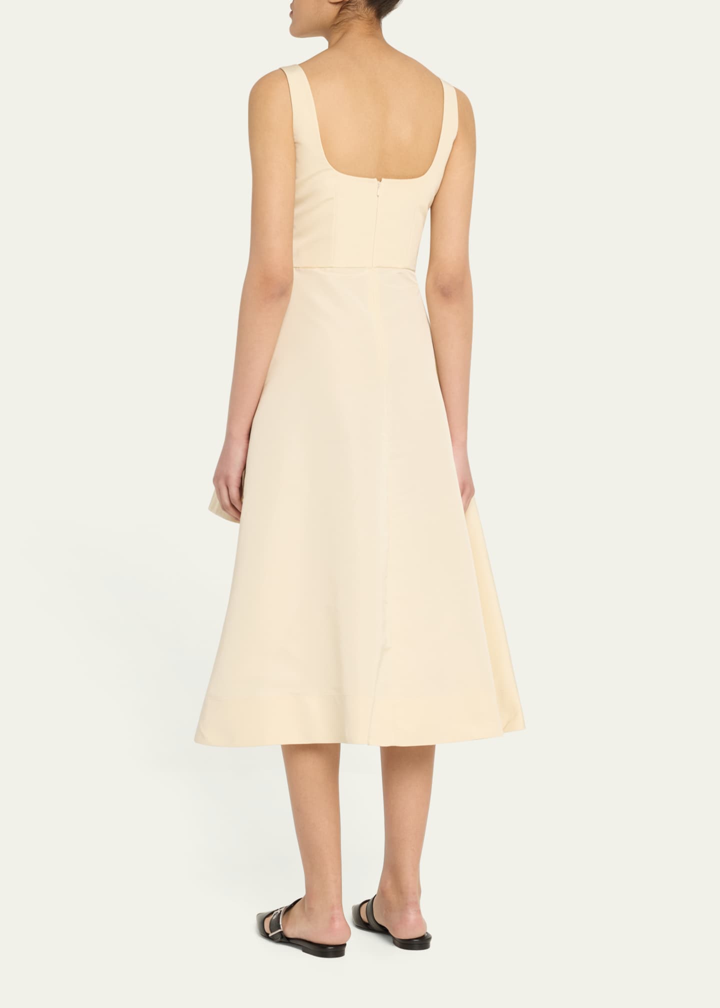 McQueen Scoop-Neck Asymmetric Midi Dress Image 3 of 5