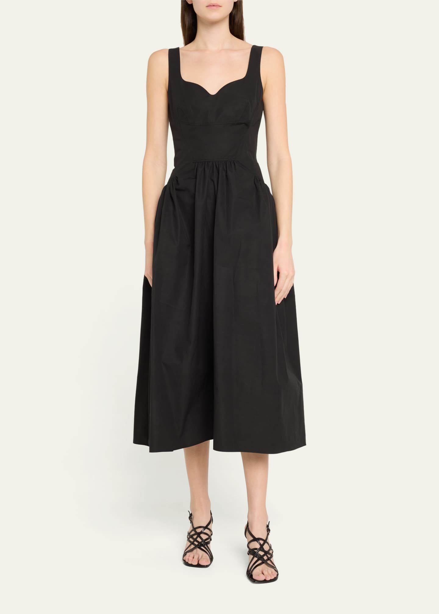 McQueen Sweetheart Sleeveless Fit-&-Flare Midi Dress Image 2 of 5