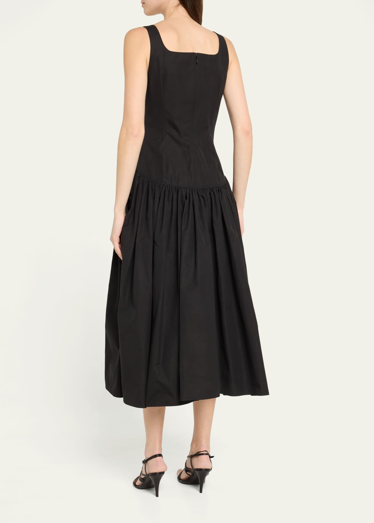 McQueen Sweetheart Sleeveless Fit-&-Flare Midi Dress Image 3 of 5