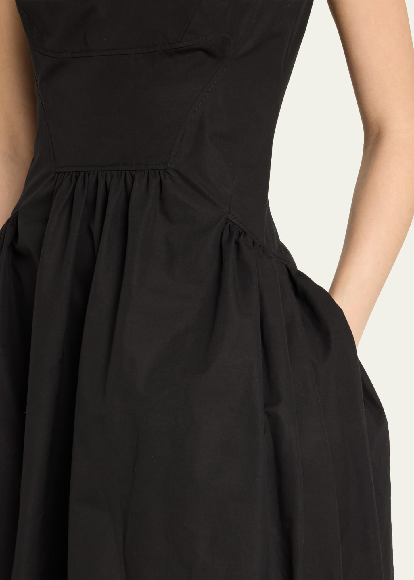 McQueen Sweetheart Sleeveless Fit-&-Flare Midi Dress Image 5 of 5