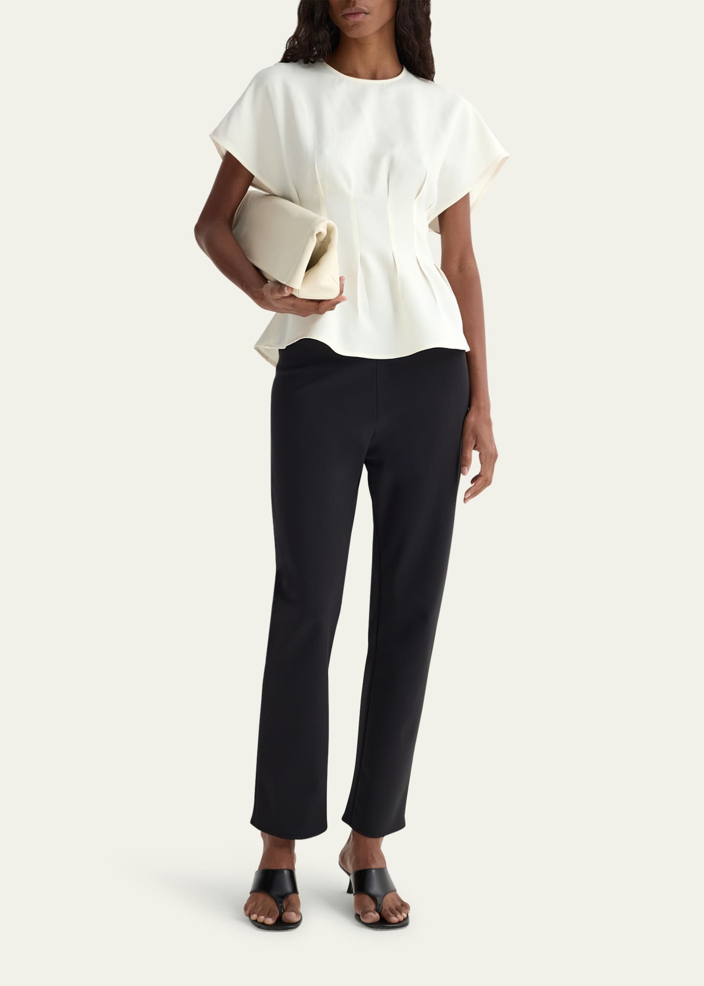 Rohe Short-Sleeve Sculptural Waisted Top Image 2 of 5