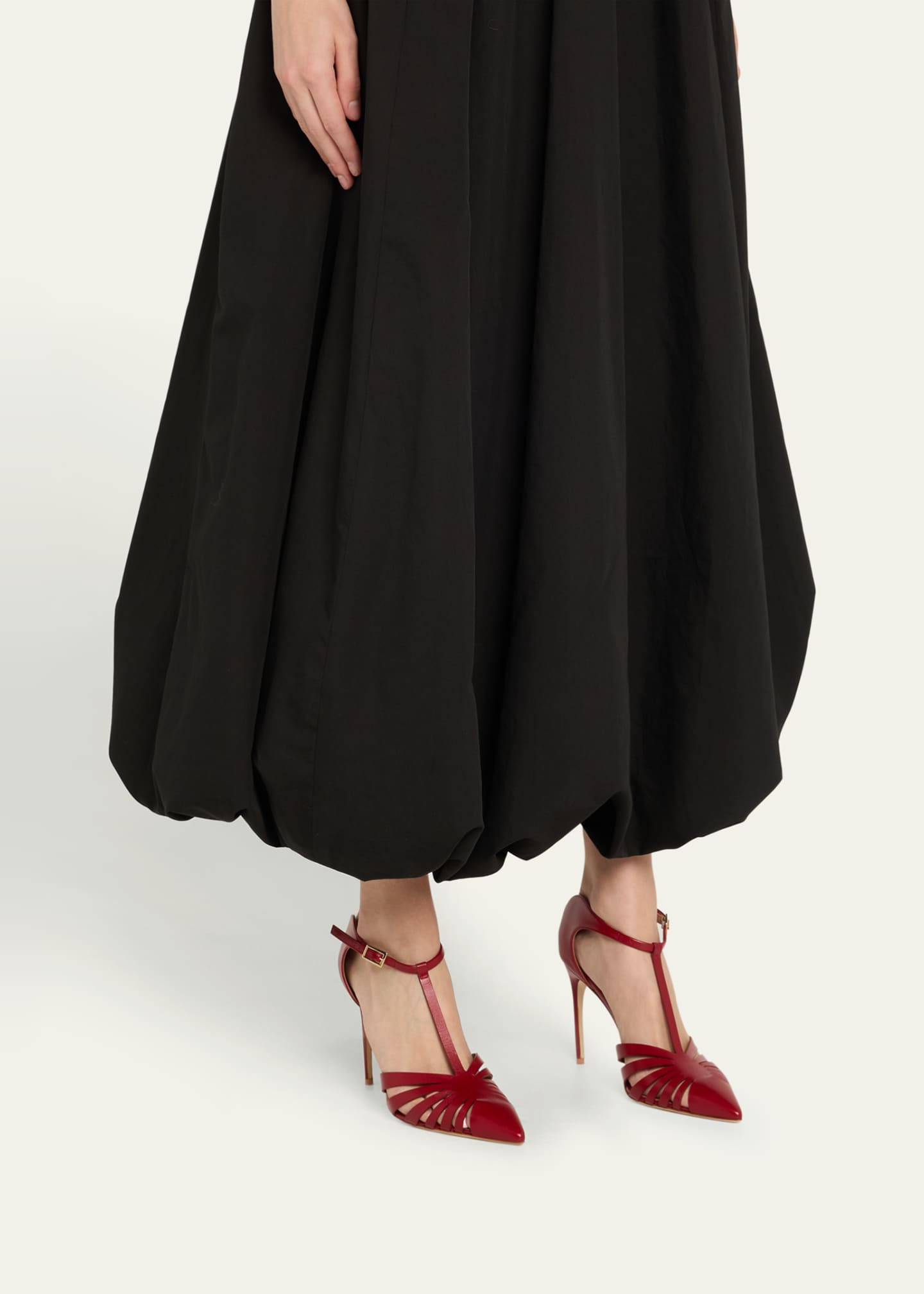 Malone Souliers Jennifer Nappa Leather Caged T-Strap Mule Pumps Image 2 of 6