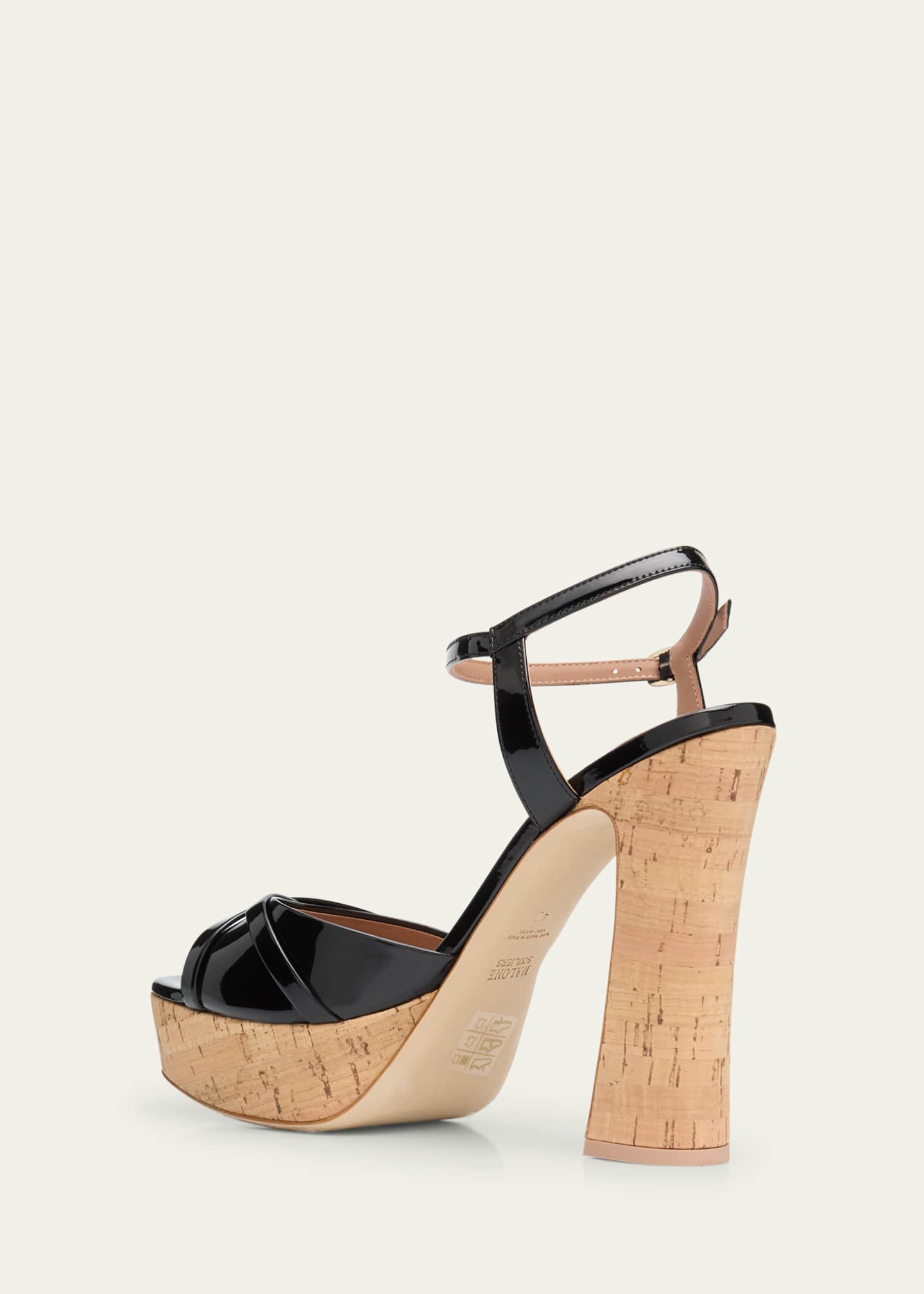 Malone Souliers Keaton Patent Cork Platform Sandals Image 4 of 6