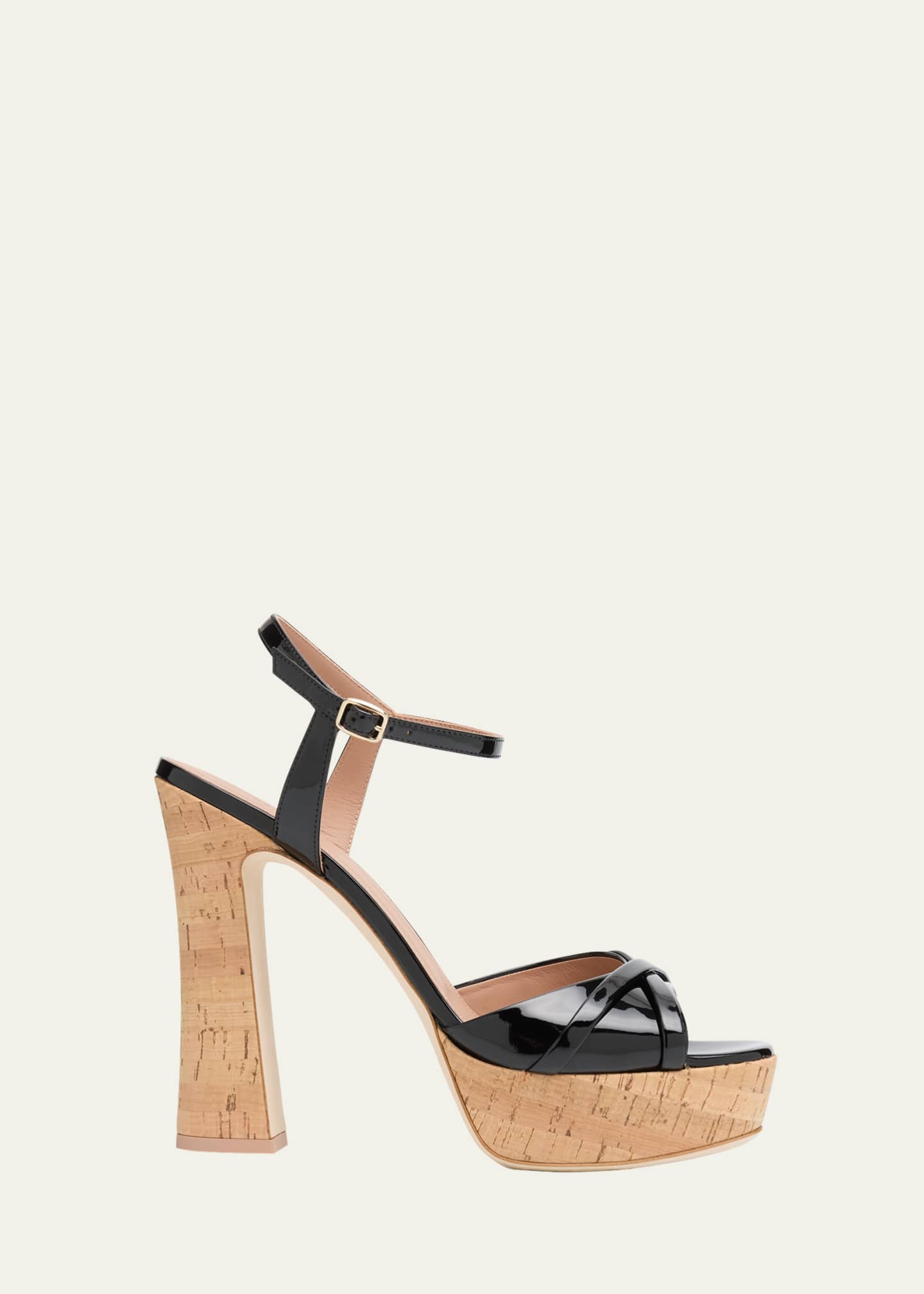 Malone Souliers Keaton Patent Cork Platform Sandals Image 1 of 6