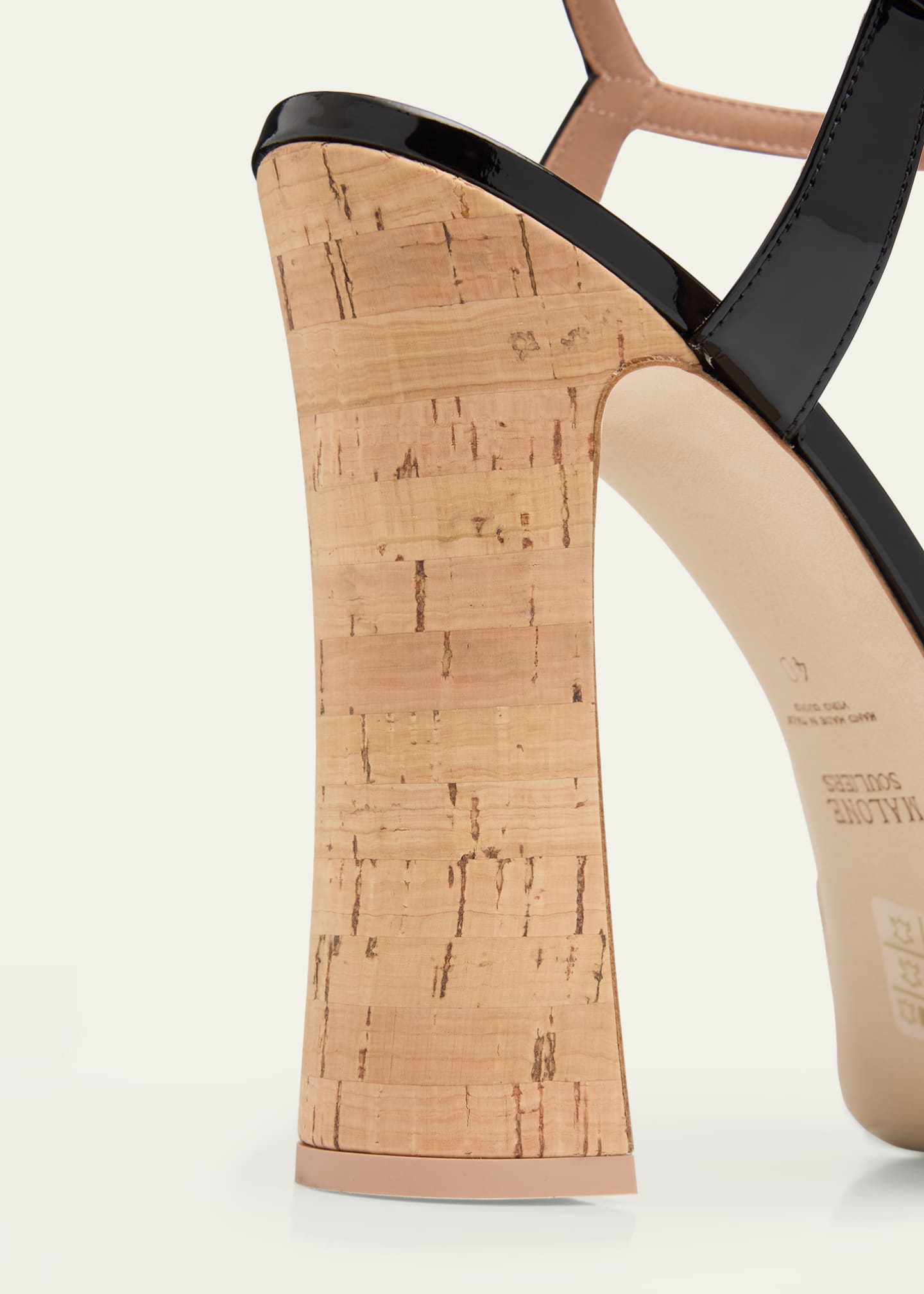 Malone Souliers Keaton Patent Cork Platform Sandals Image 5 of 6
