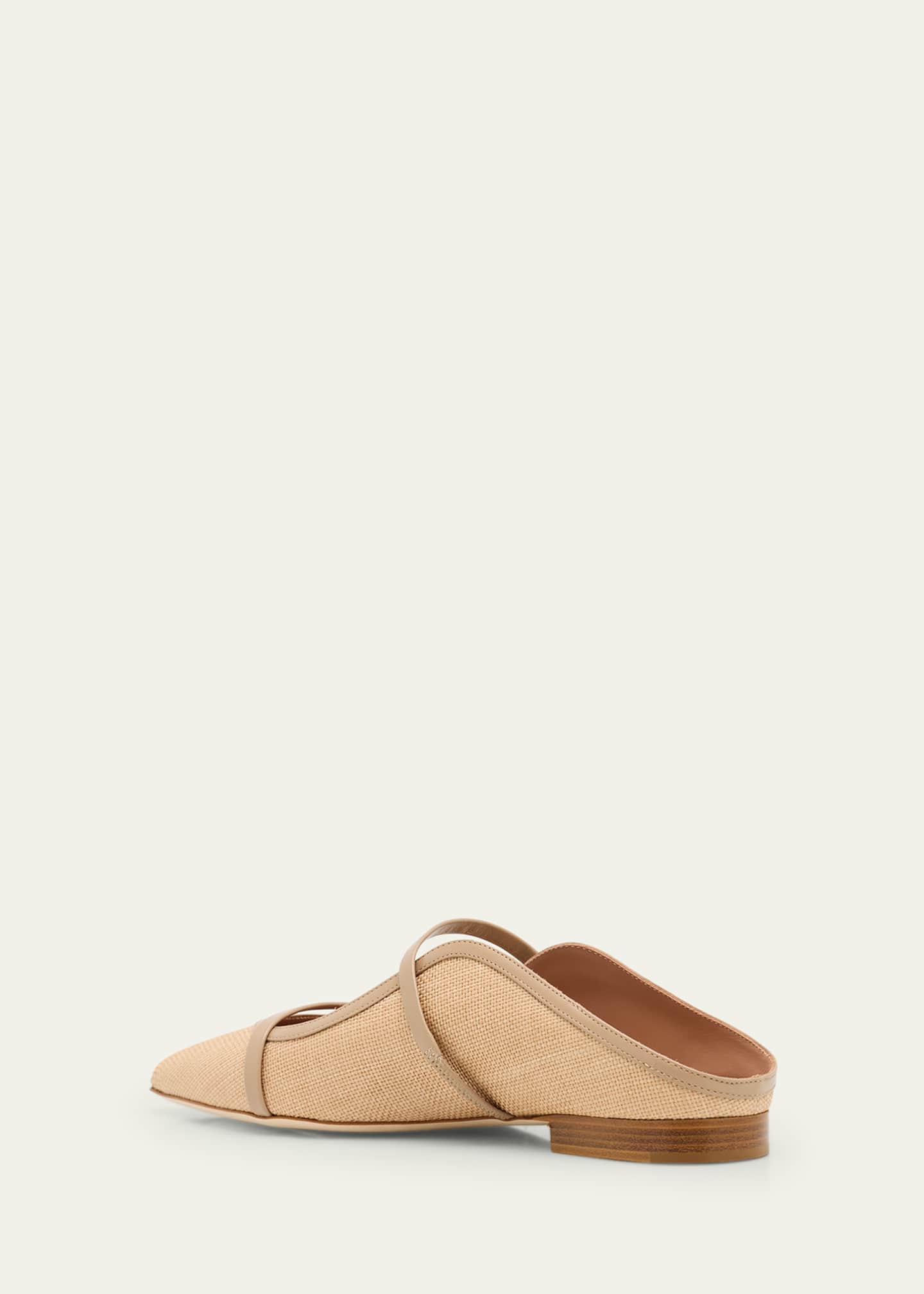 Malone Souliers Maureen Raffia Dual-Strap Flat Mules Image 2 of 4