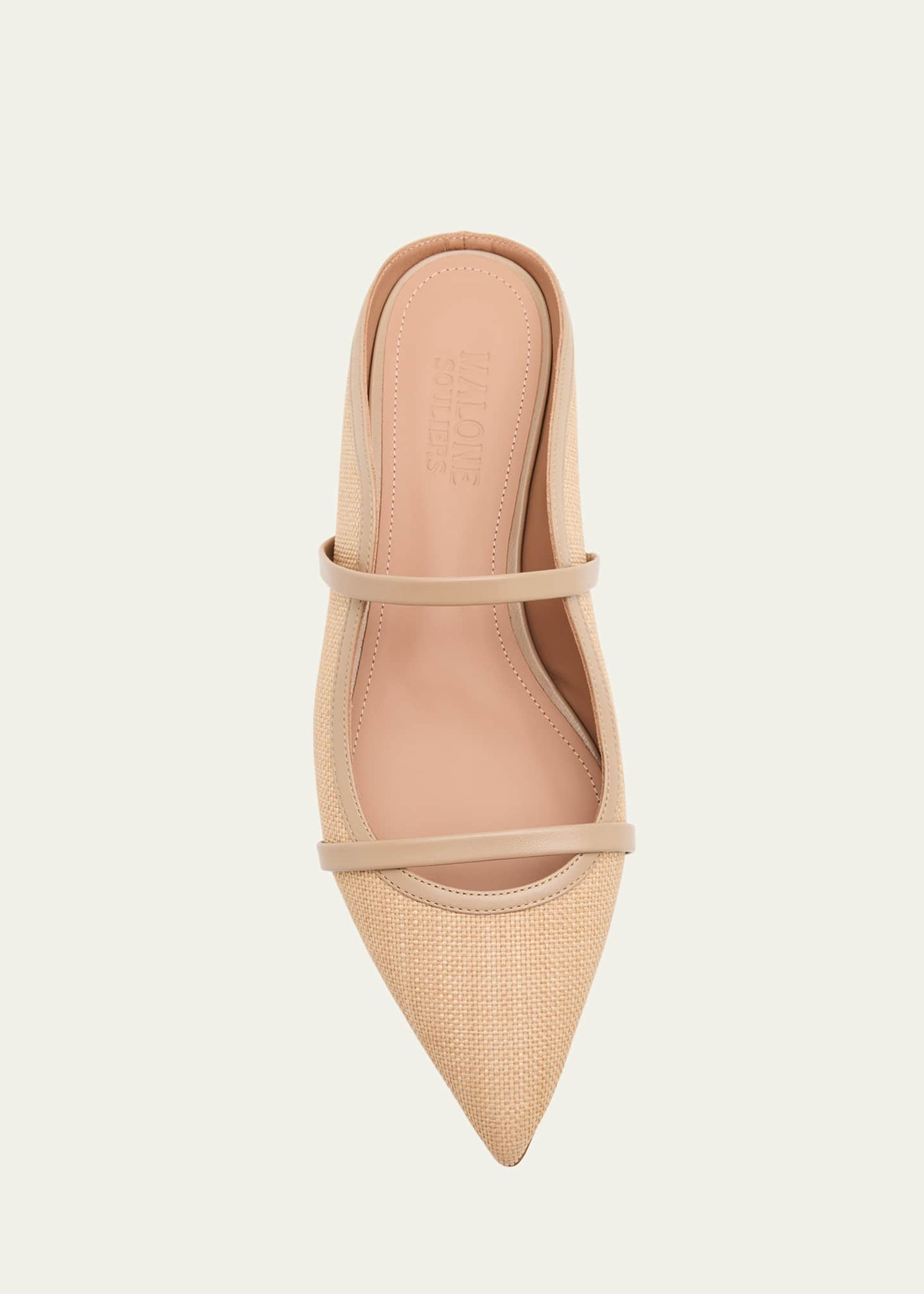 Malone Souliers Maureen Raffia Dual-Strap Flat Mules Image 4 of 4