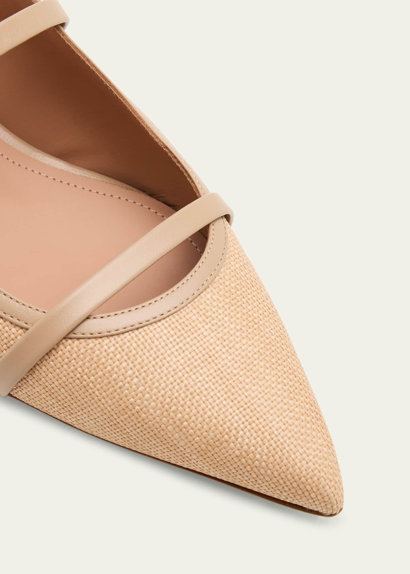 Malone Souliers Maureen Raffia Dual-Strap Flat Mules Image 3 of 4