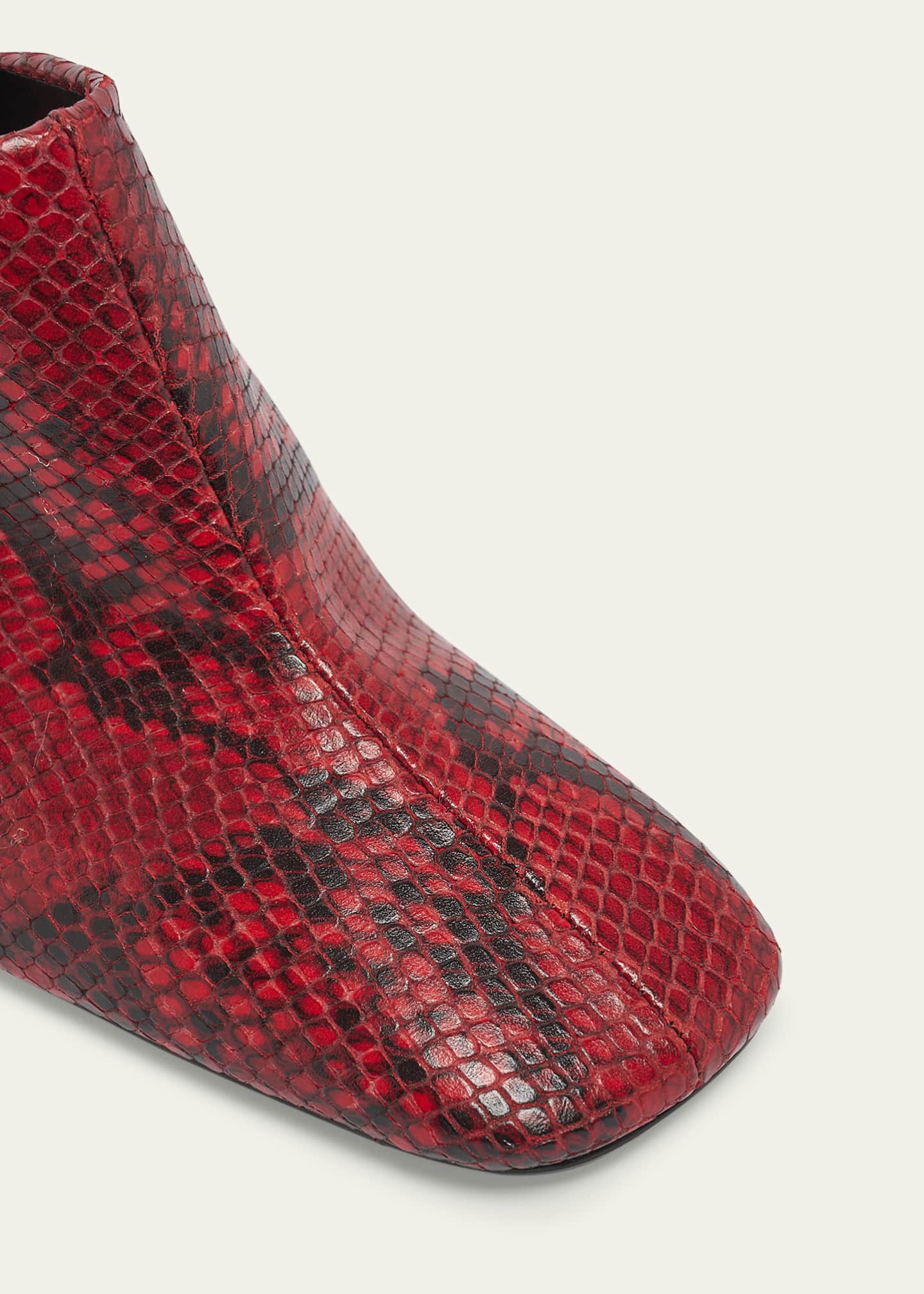 Dries Van Noten Snakeskin Printed Leather Wedge Mules
