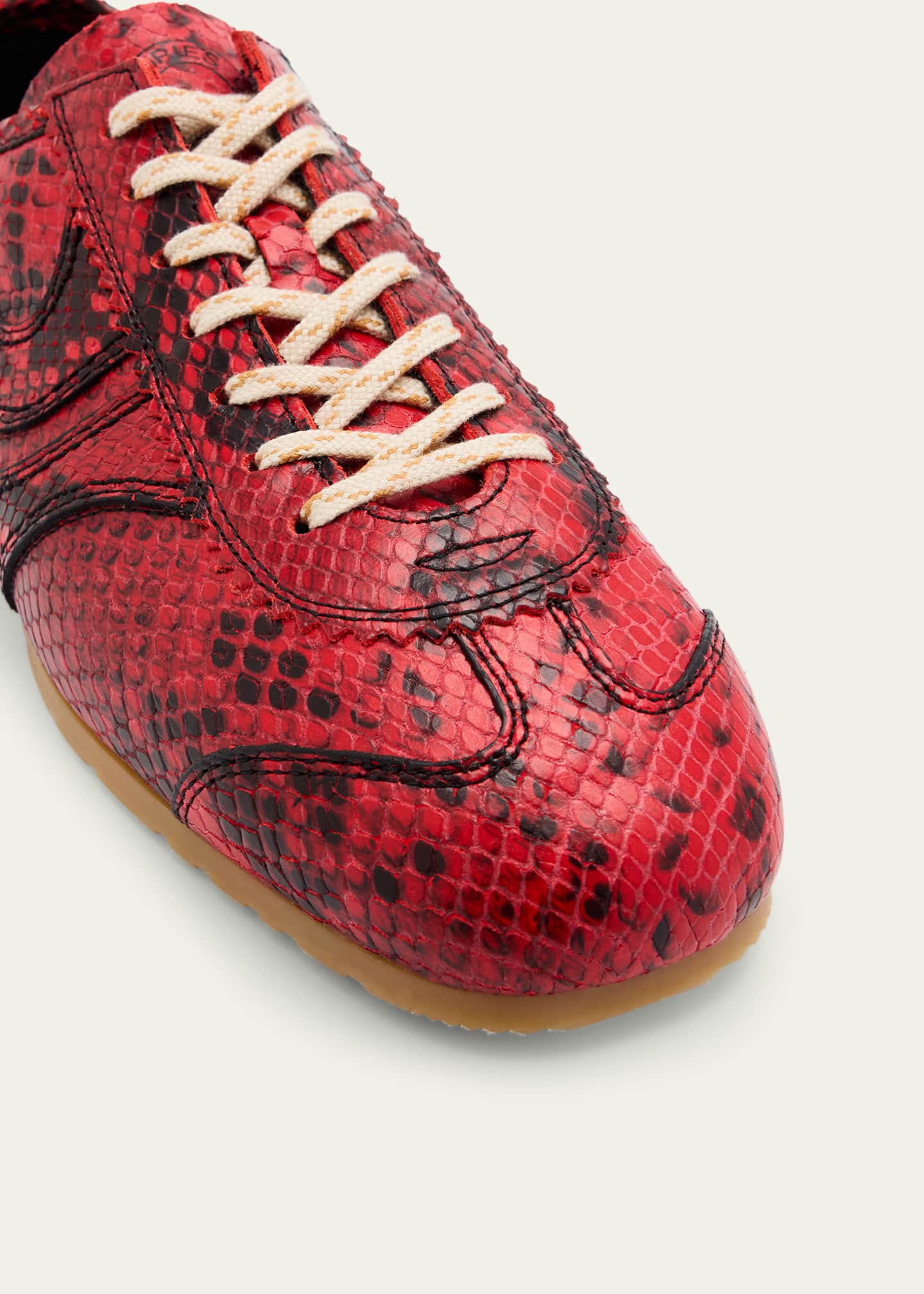 Dustin Snakeskin Printed Leather Sneakers